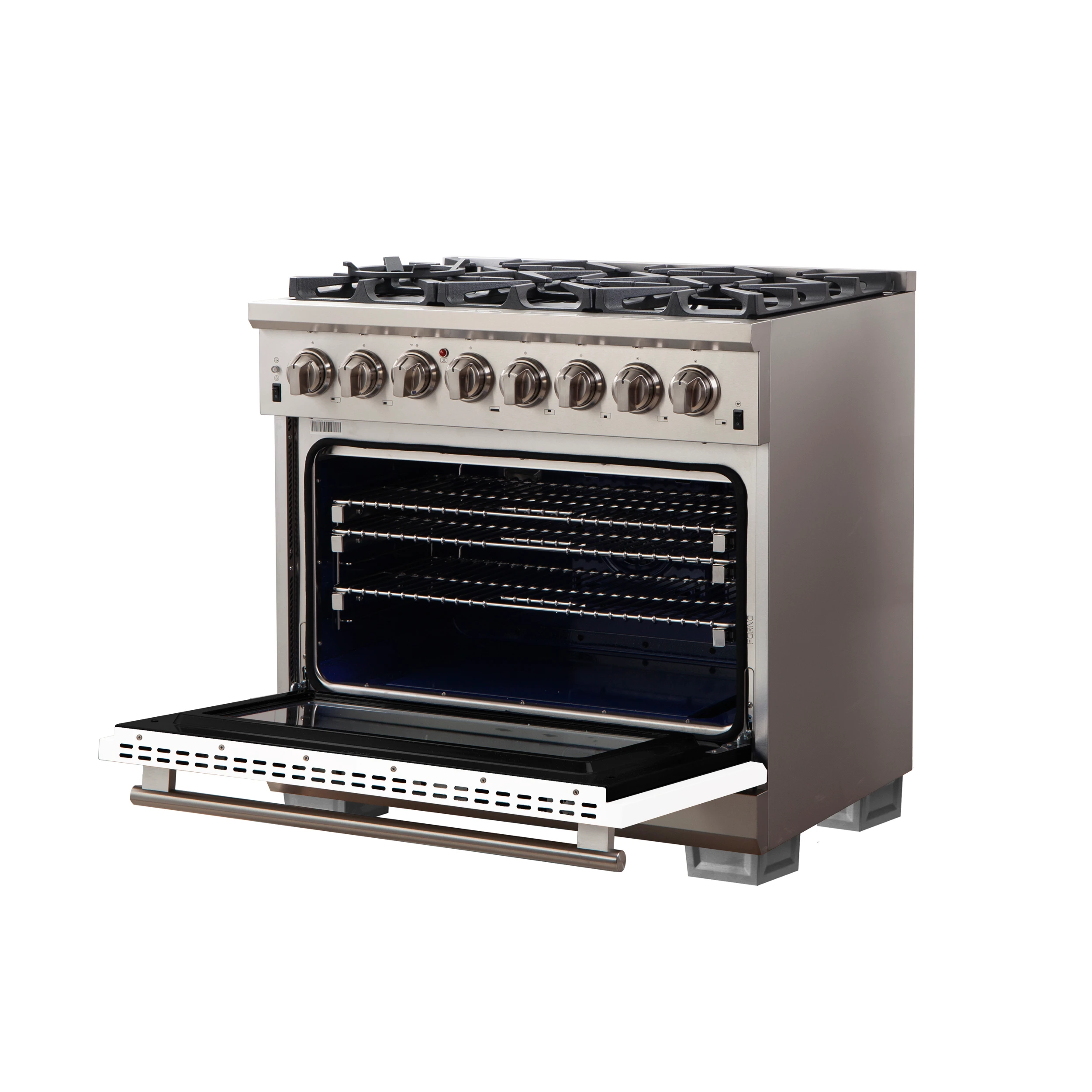 Capriasca 36-Inch Freestanding Dual Fuel Range, 6 Burners, True Convection Oven, Door FFSGS618736WHT