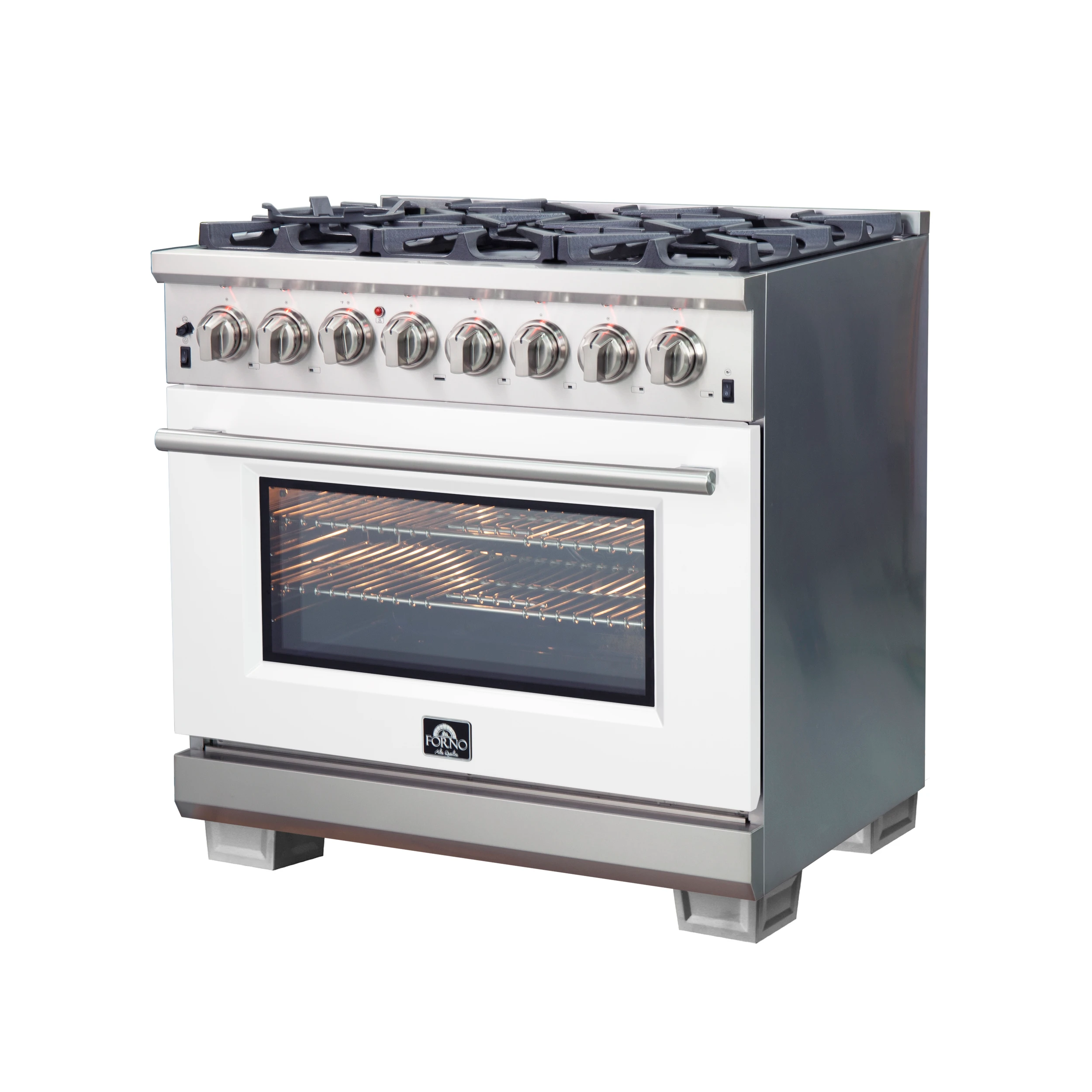 Capriasca 36-Inch Freestanding Dual Fuel Range, 6 Burners, True Convection Oven, Door FFSGS618736WHT