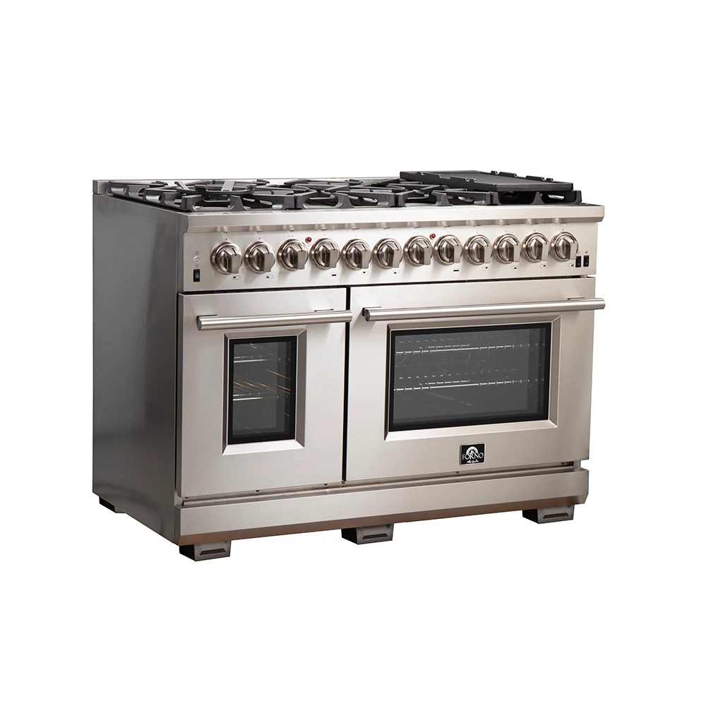 Capriasca 48-Inch Freestanding Dual Fuel Range, 8 Burners, True Convection Oven FFSGS618748