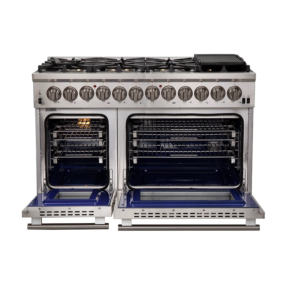 Capriasca 48-Inch Freestanding Dual Fuel Range, 8 Burners, True Convection Oven FFSGS618748