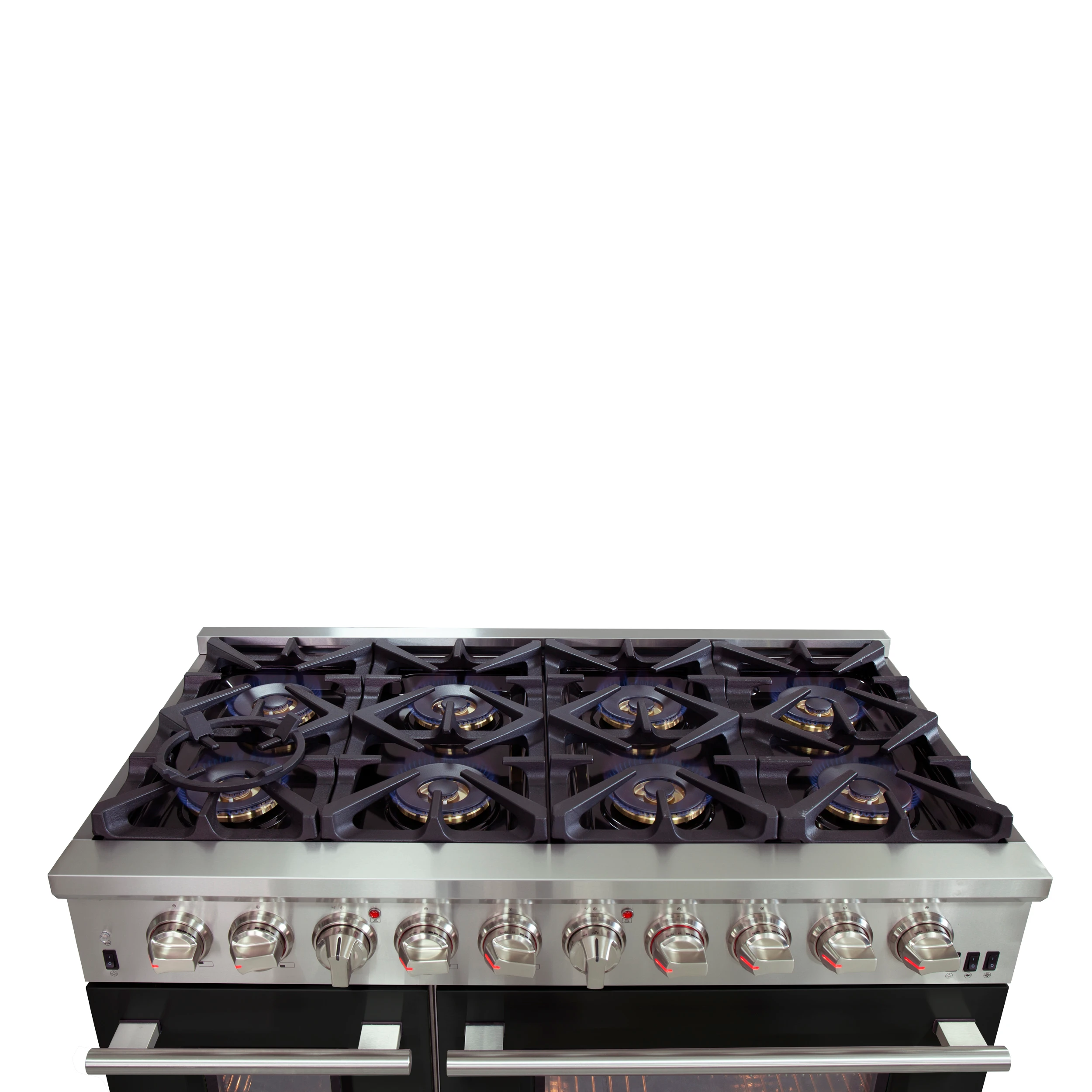 Capriasca 48-Inch Freestanding Dual Fuel Range, 8 Burners, True Convection Oven, Doors FFSGS618748BLK