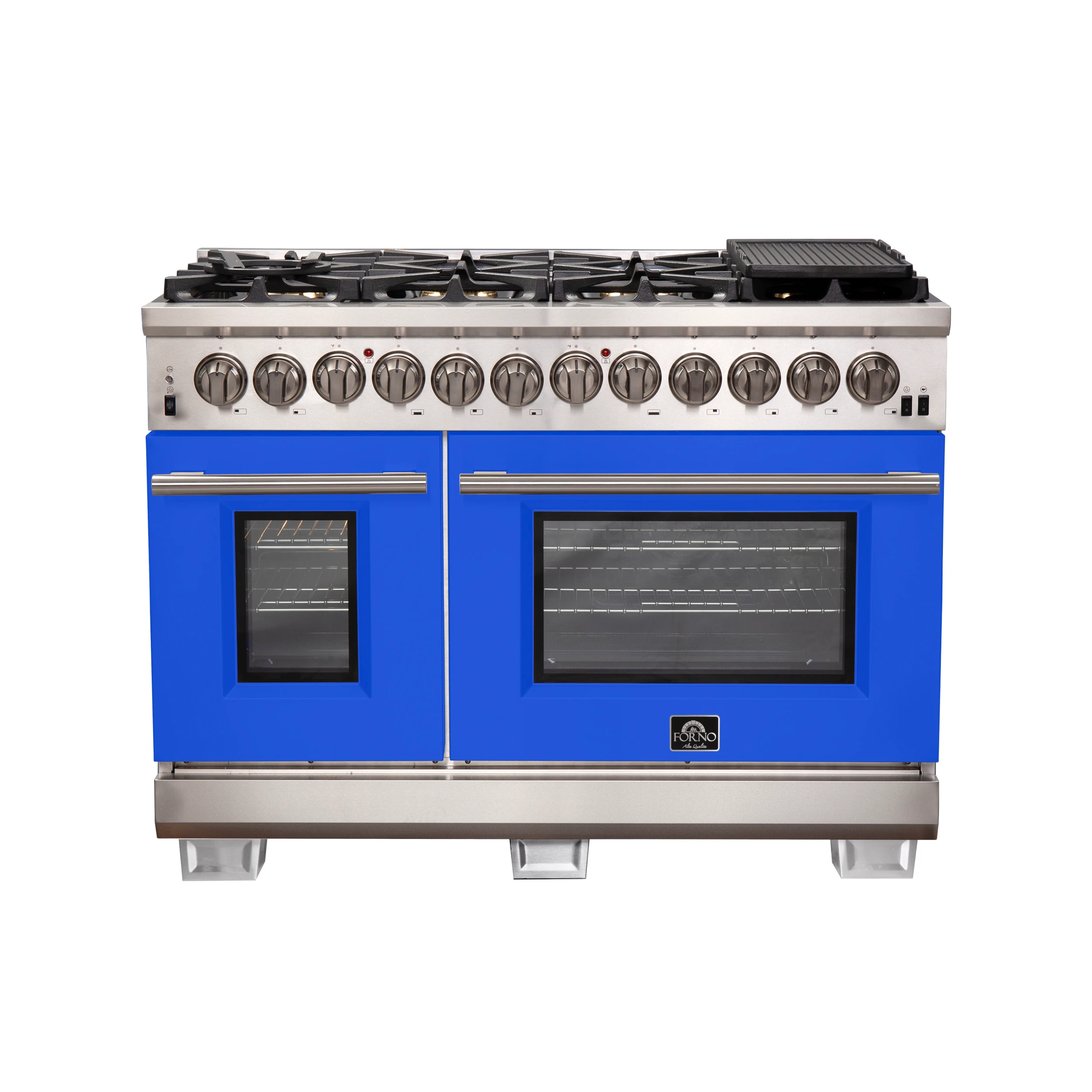 Capriasca 48-Inch Freestanding Dual Fuel Range, 8 Burners, True Convection Oven, Doors FFSGS618748BLU