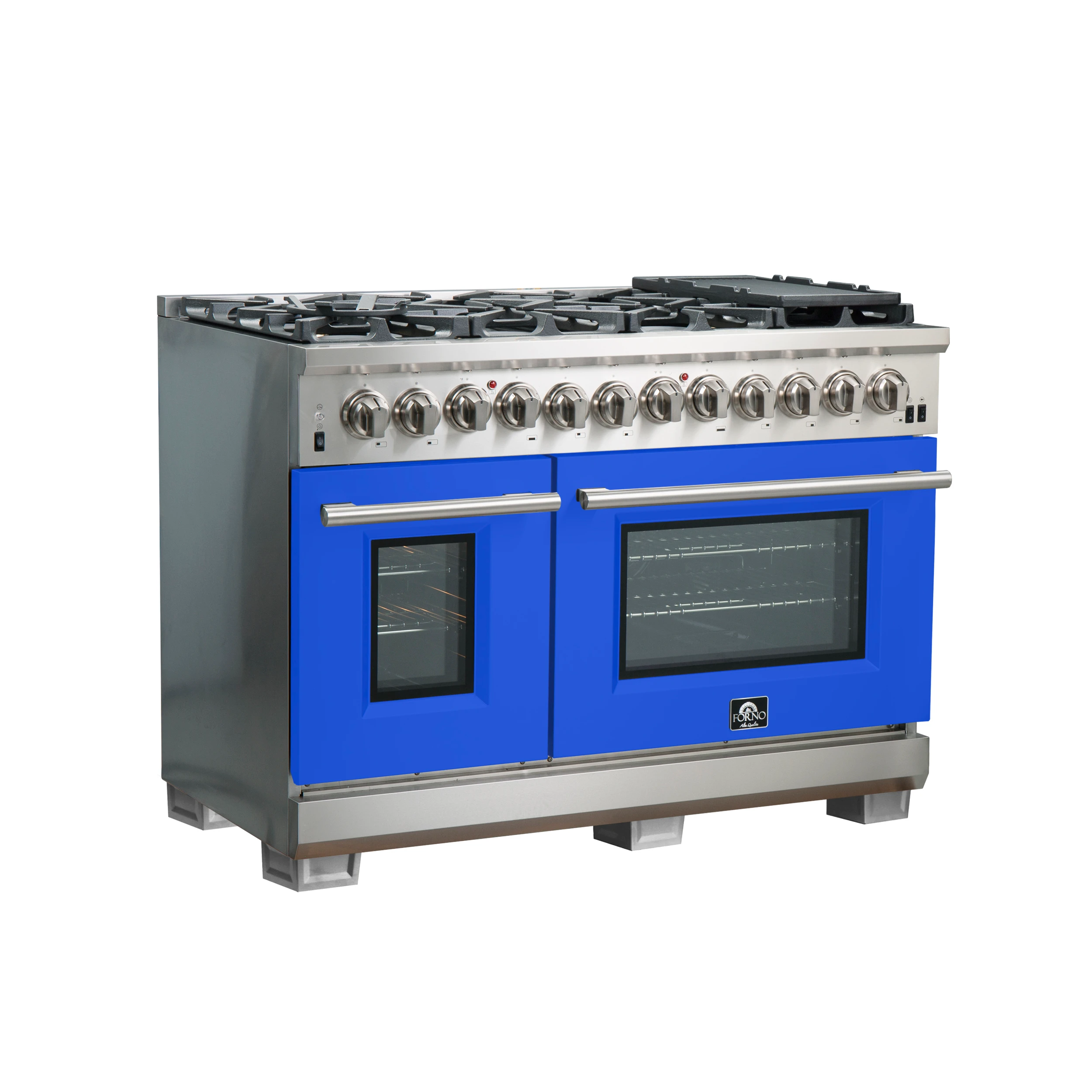 Capriasca 48-Inch Freestanding Dual Fuel Range, 8 Burners, True Convection Oven, Doors FFSGS618748BLU