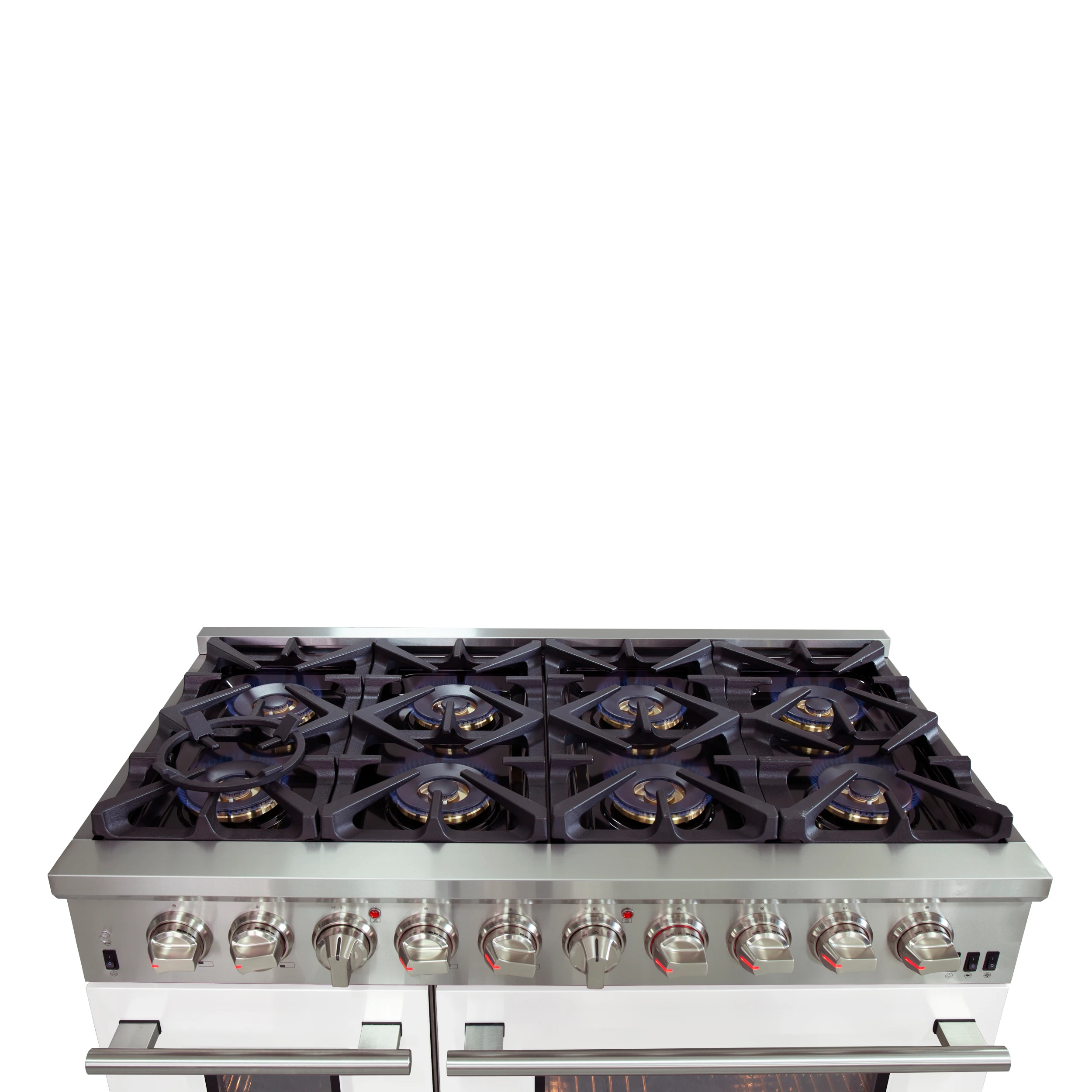 Capriasca 48-Inch Freestanding Dual Fuel Range, 8 Burners, True Convection Oven, Doors FFSGS618748WHT