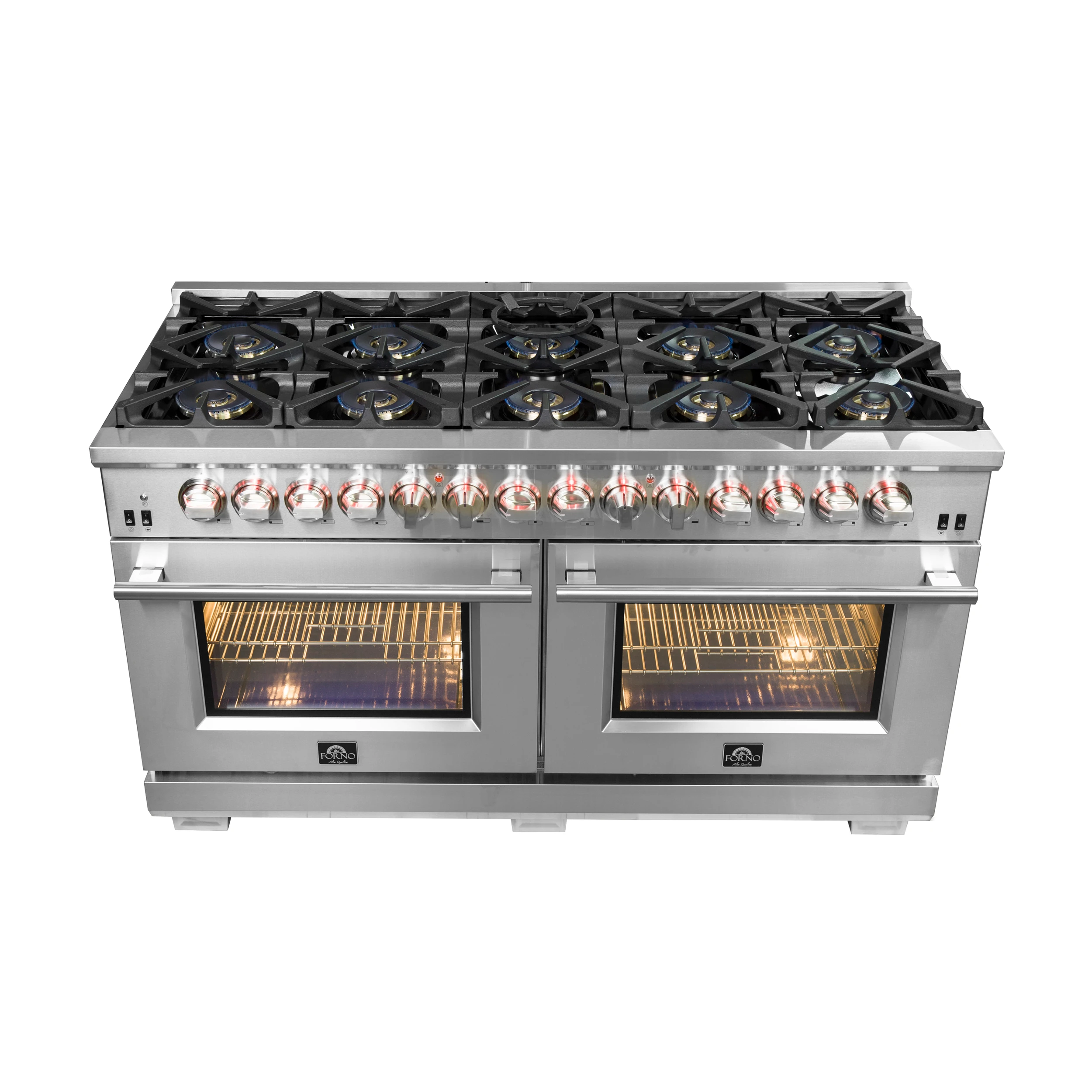 Capriasca 60-Inch Freestanding Dual Fuel Range, 10 Burners, True Convection Oven FFSGS618760