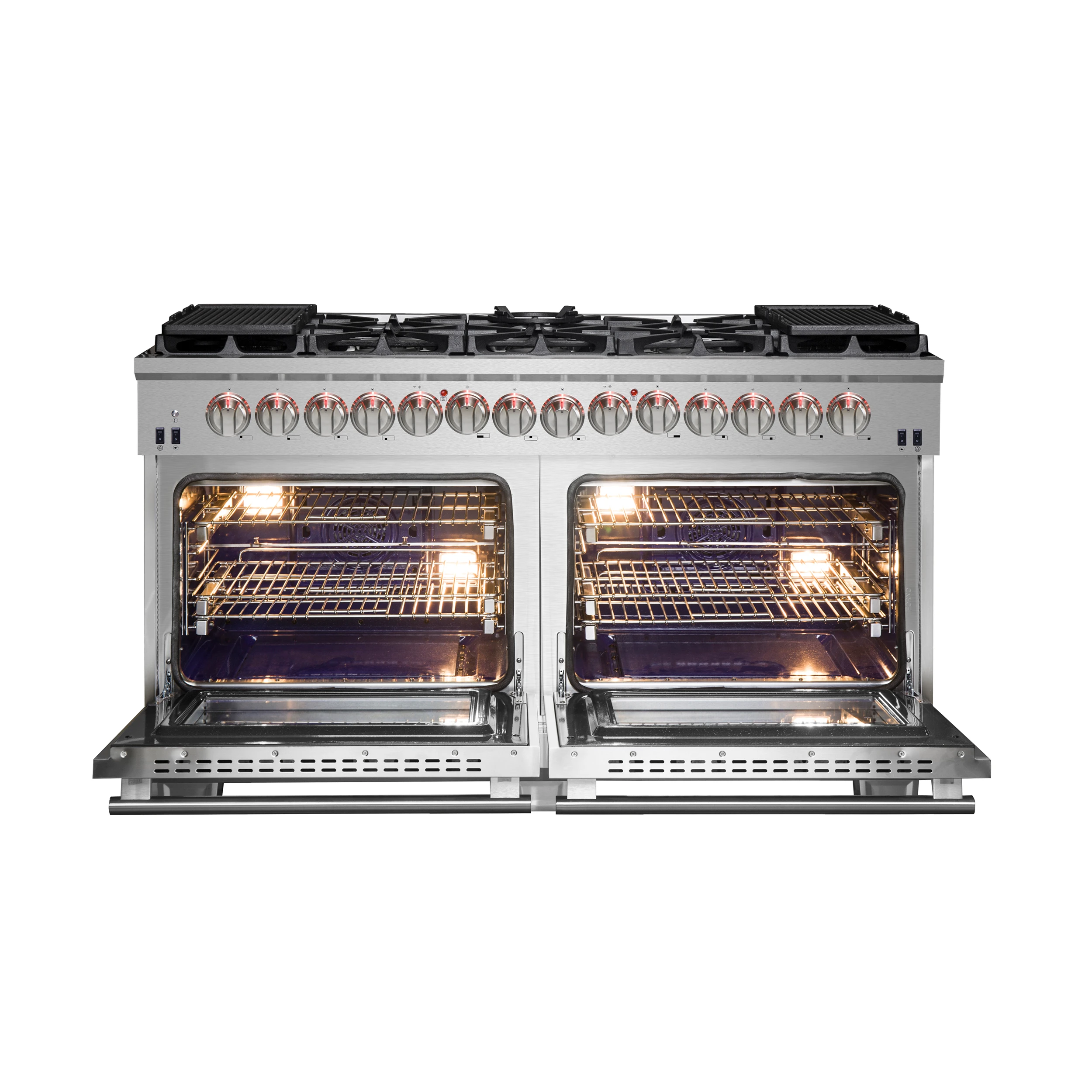 Capriasca 60-Inch Freestanding Dual Fuel Range, 10 Burners, True Convection Oven FFSGS618760