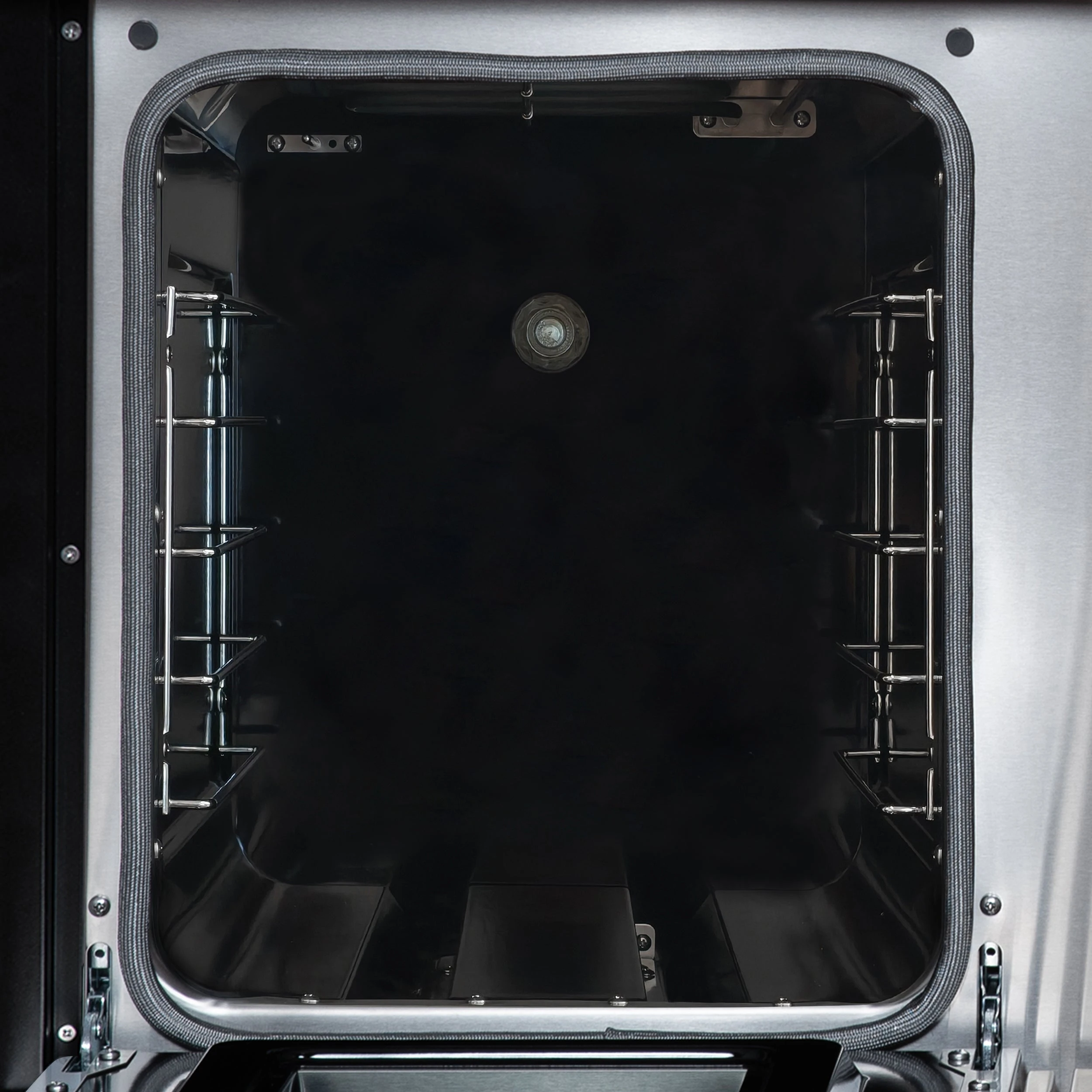 Valente 48" Dual Fuel Range in , 8 Sealed Burners, 94 000 BTU Cooktop Output, 6.7 Cu.Ft. Double Oven, Telescopic Racks FFSGS619948CPBLK
