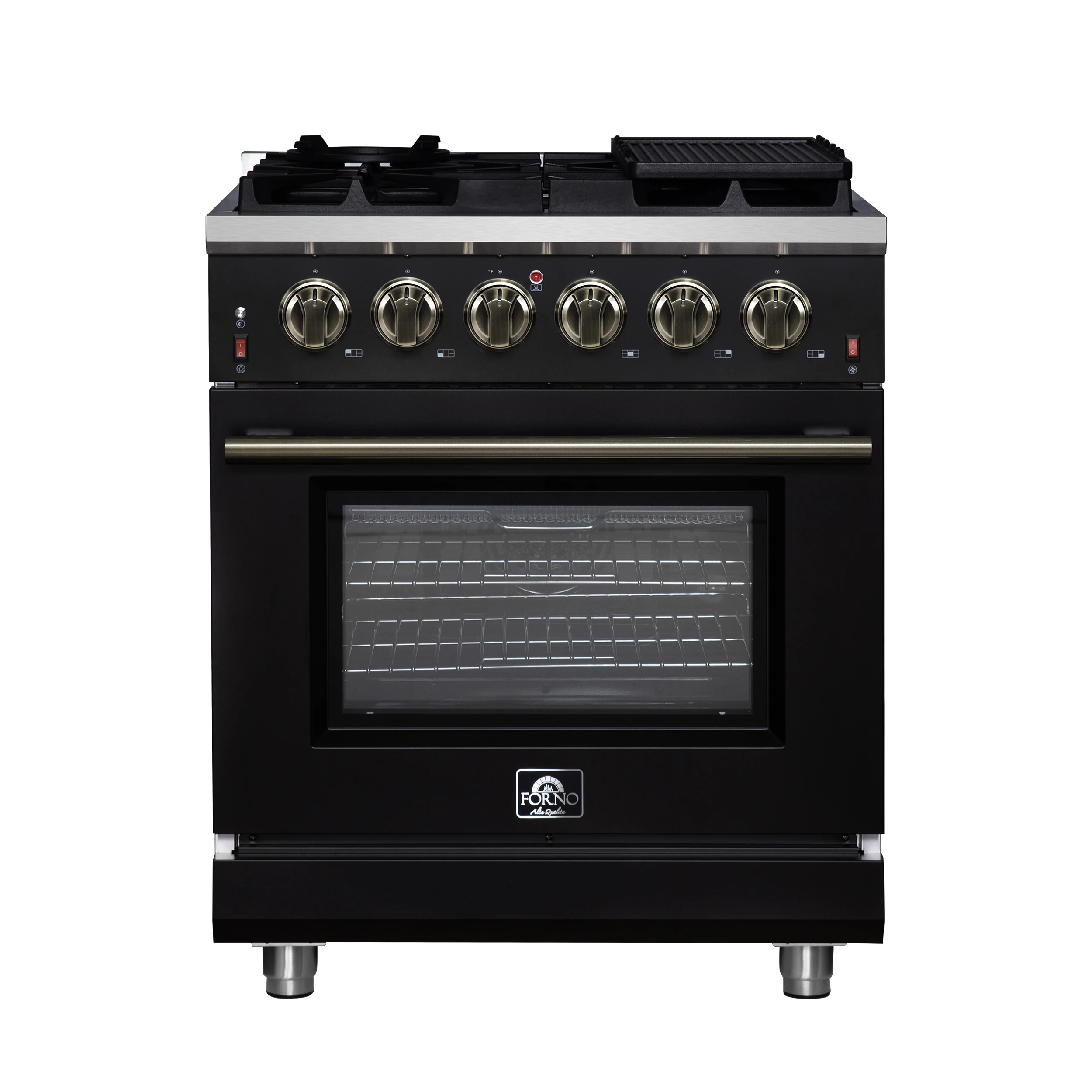 Massimo 30-Inch Freestanding Gas Range, 5 Burners, True Convection Oven FFSGS623930BLK