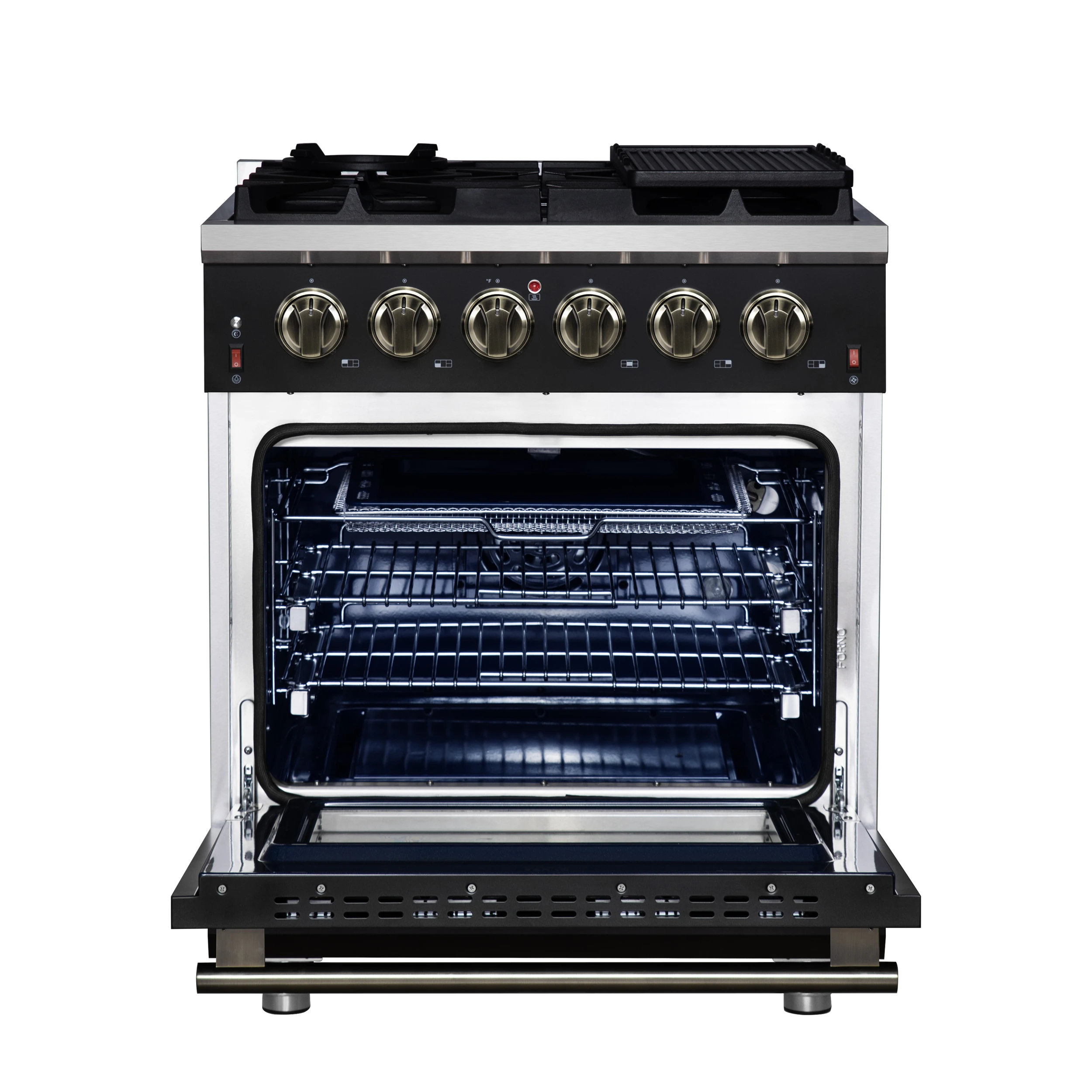 Massimo 30-Inch Freestanding Gas Range, 5 Burners, True Convection Oven FFSGS623930BLK
