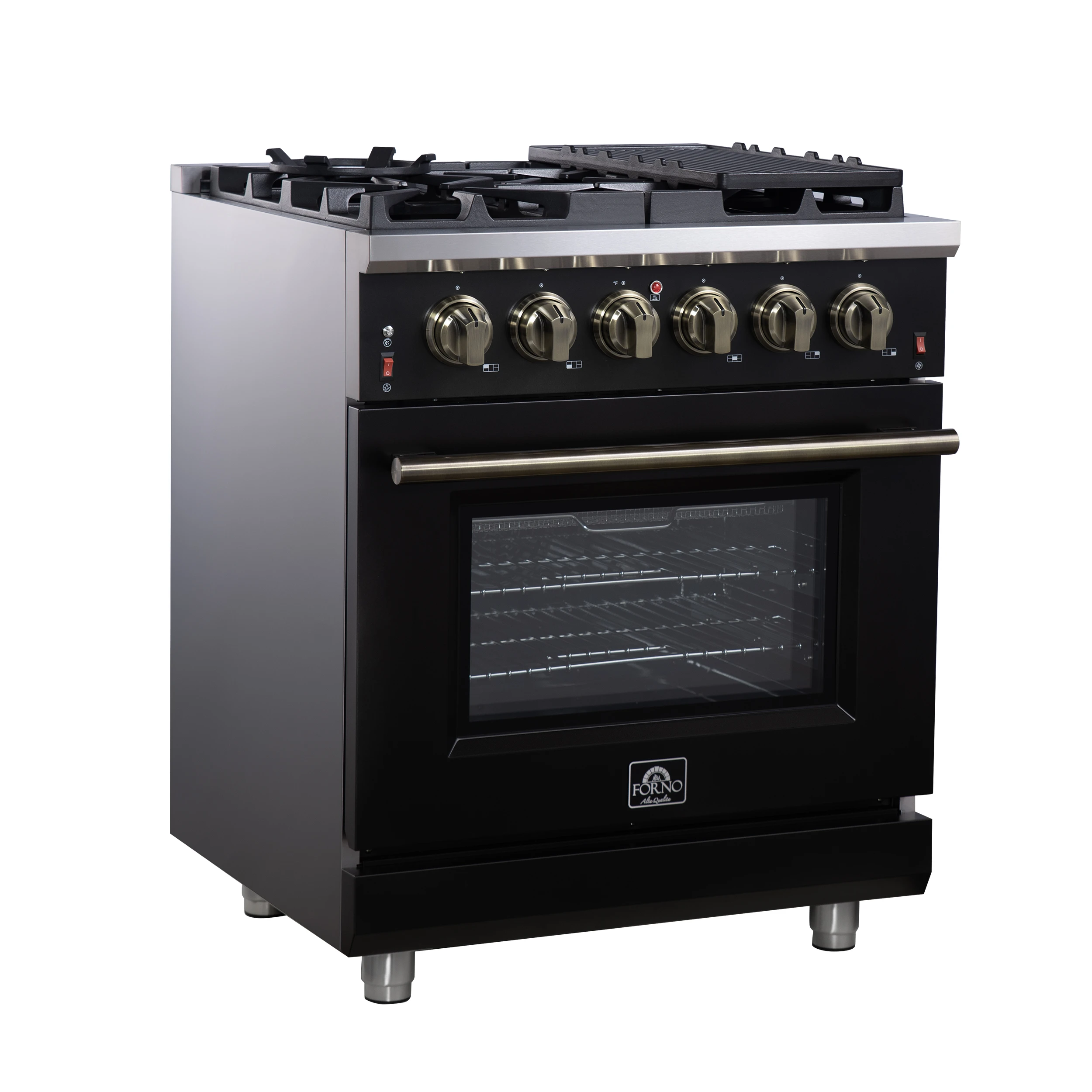 Massimo 30-Inch Freestanding Gas Range, 5 Burners, True Convection Oven FFSGS623930BLK