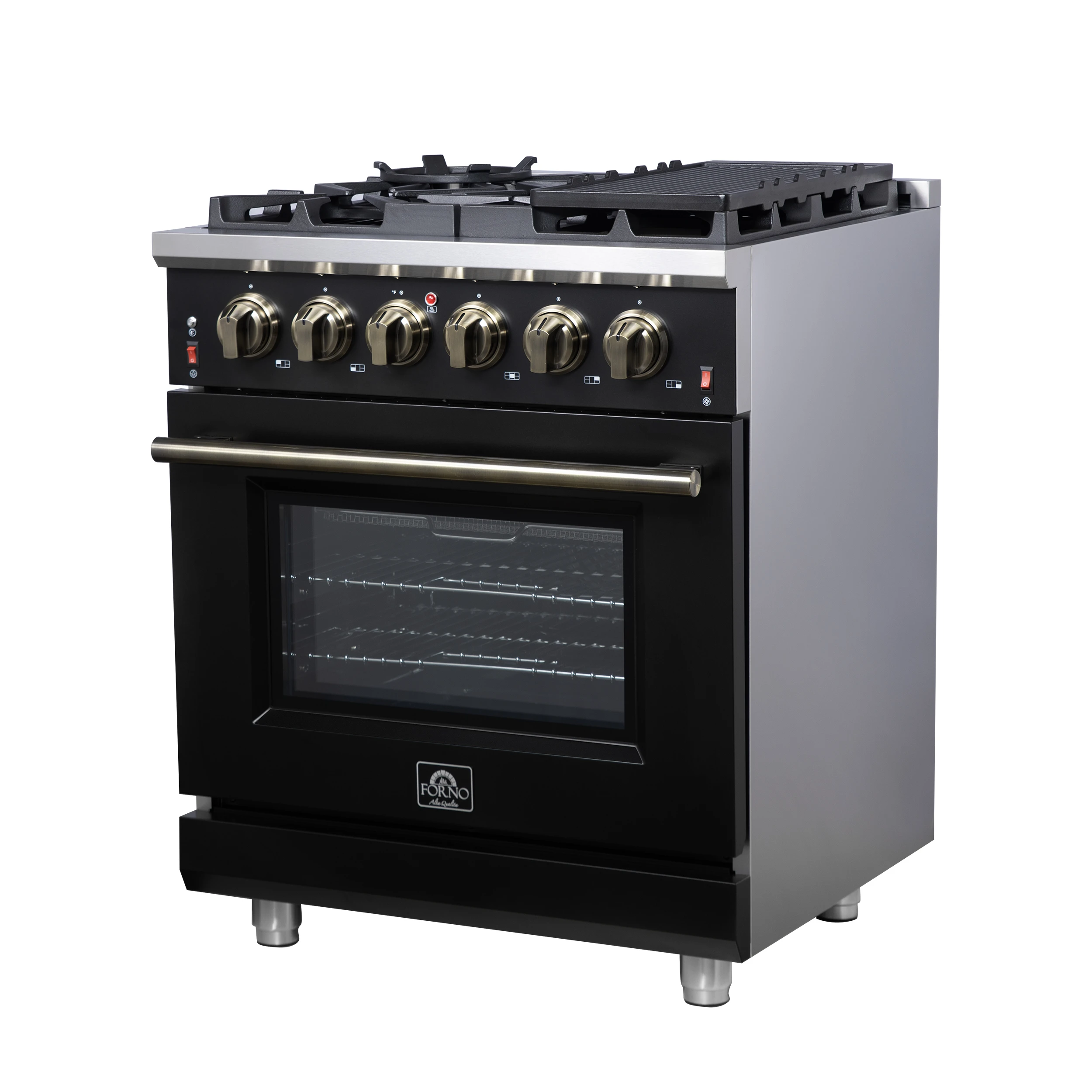 Massimo 30-Inch Freestanding Gas Range, 5 Burners, True Convection Oven FFSGS623930BLK