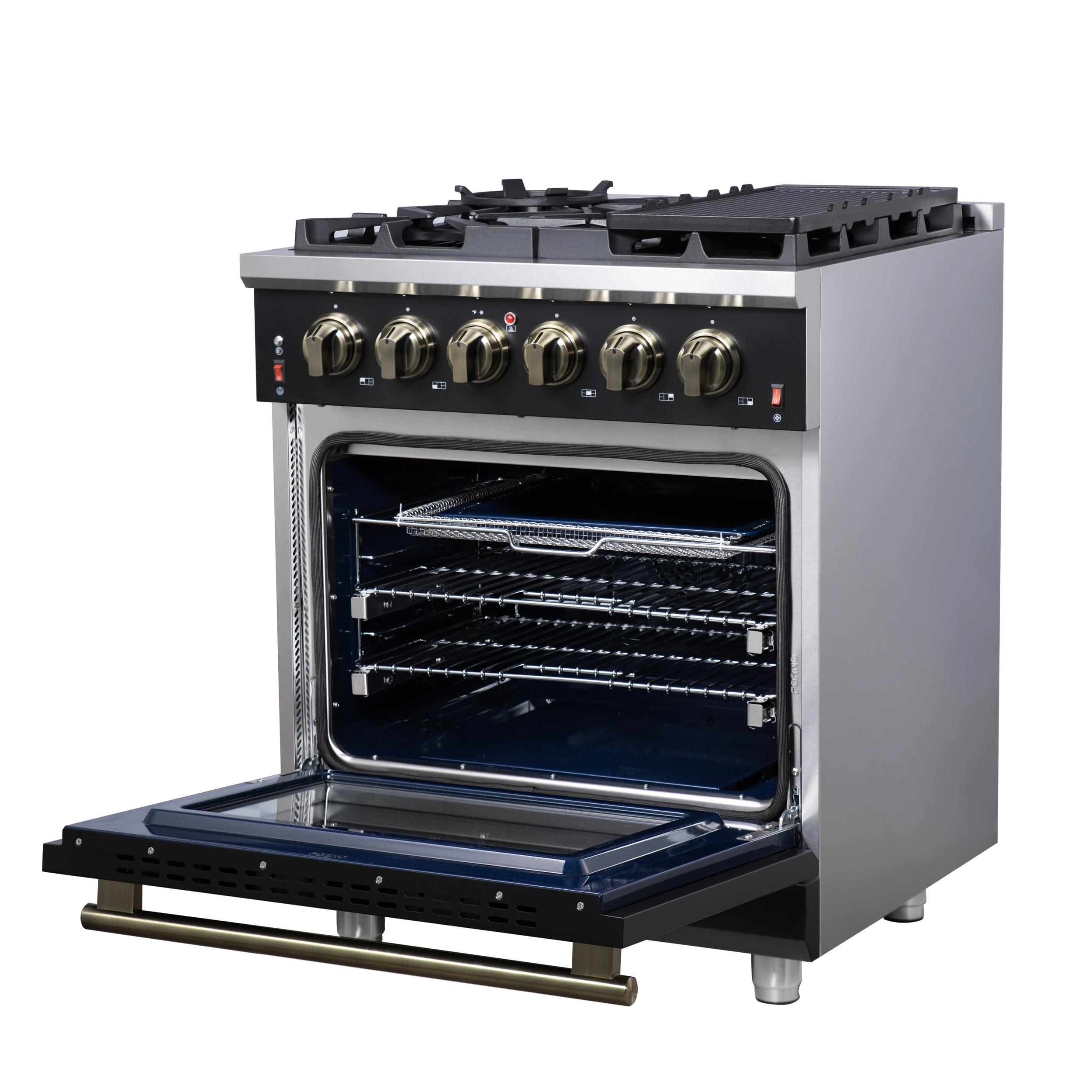 Massimo 30-Inch Freestanding Gas Range, 5 Burners, True Convection Oven FFSGS623930BLK
