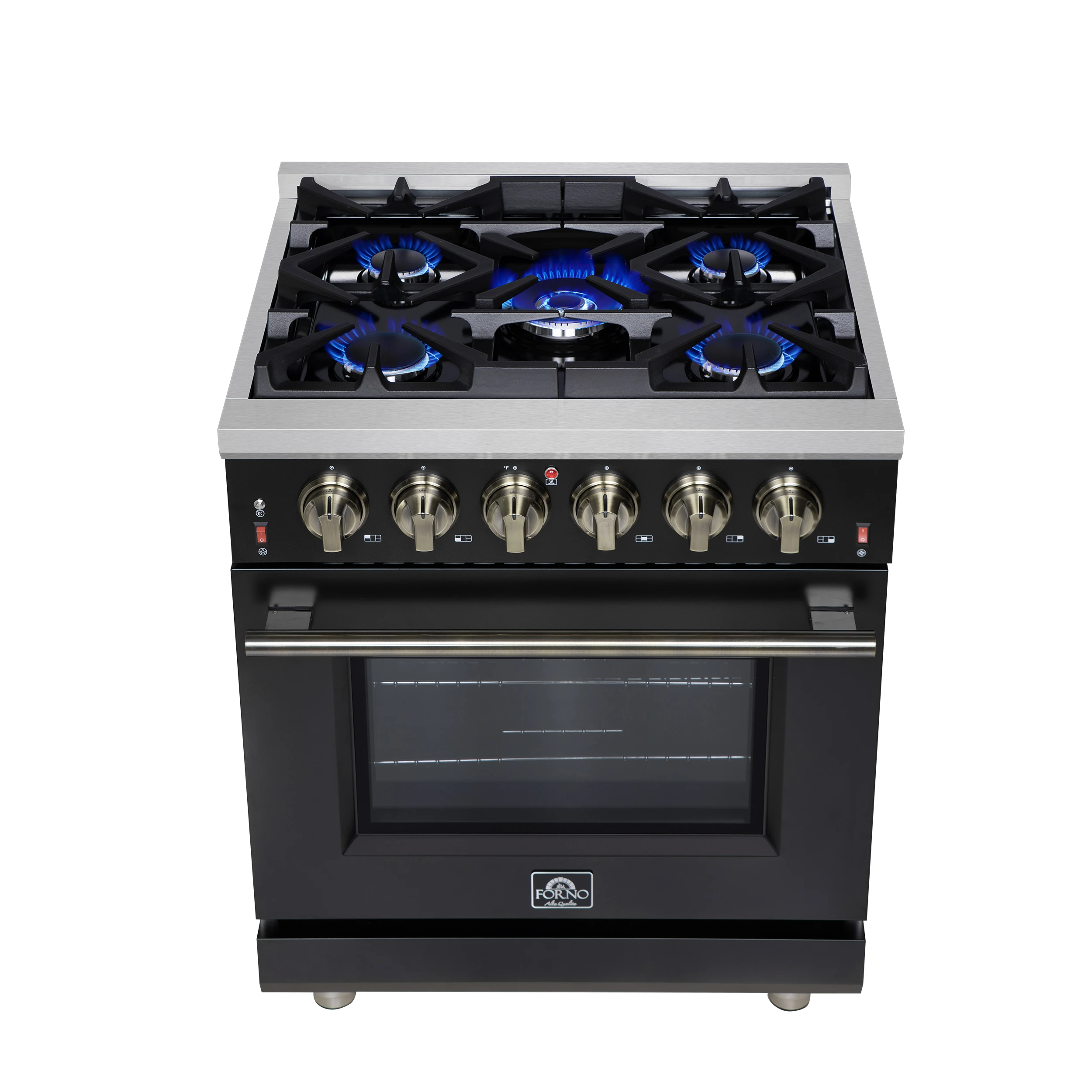 Massimo 30-Inch Freestanding Gas Range, 5 Burners, True Convection Oven FFSGS623930BLK