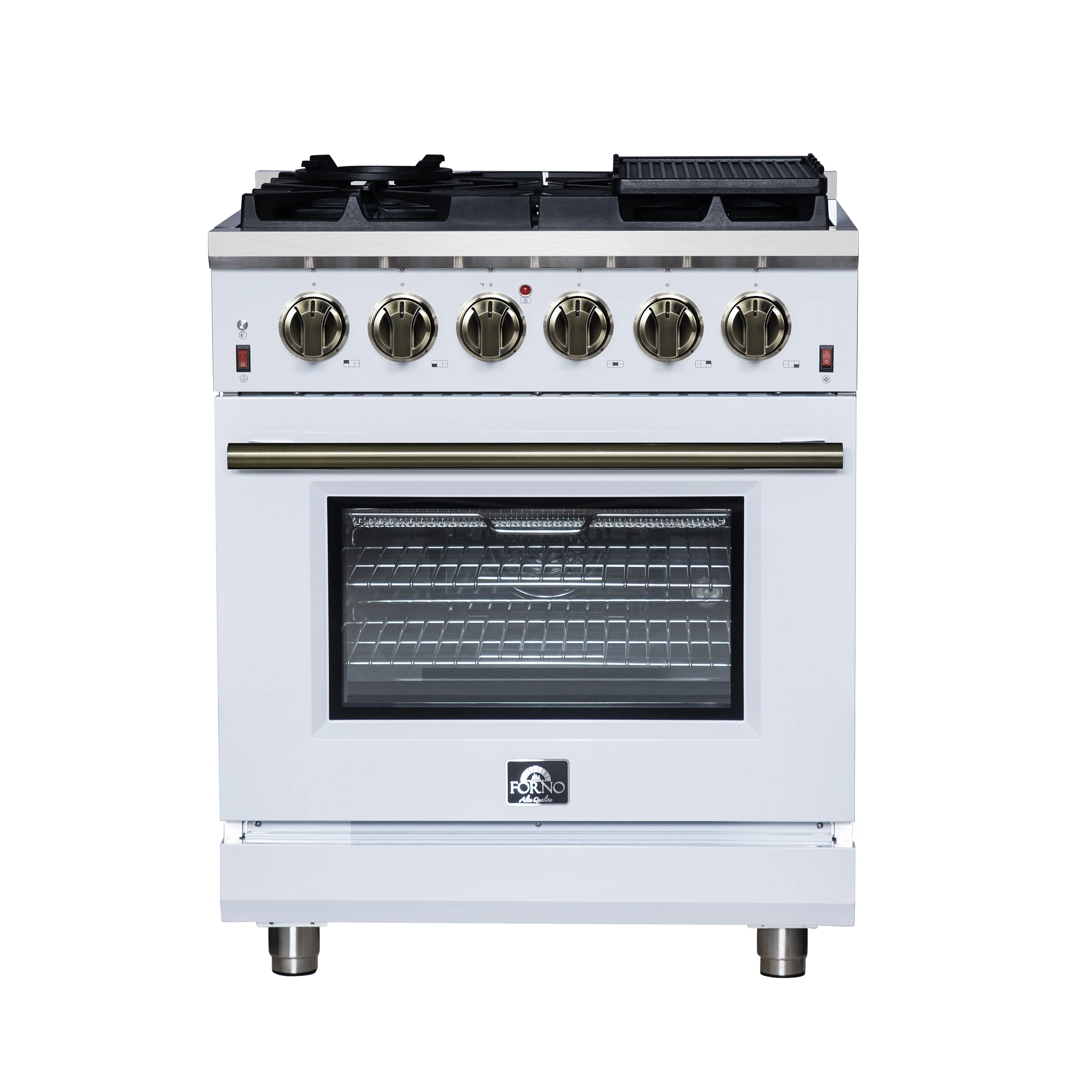 Massimo 30-Inch Freestanding Gas Range, 5 Burners, True Convection Oven FFSGS623930WHT