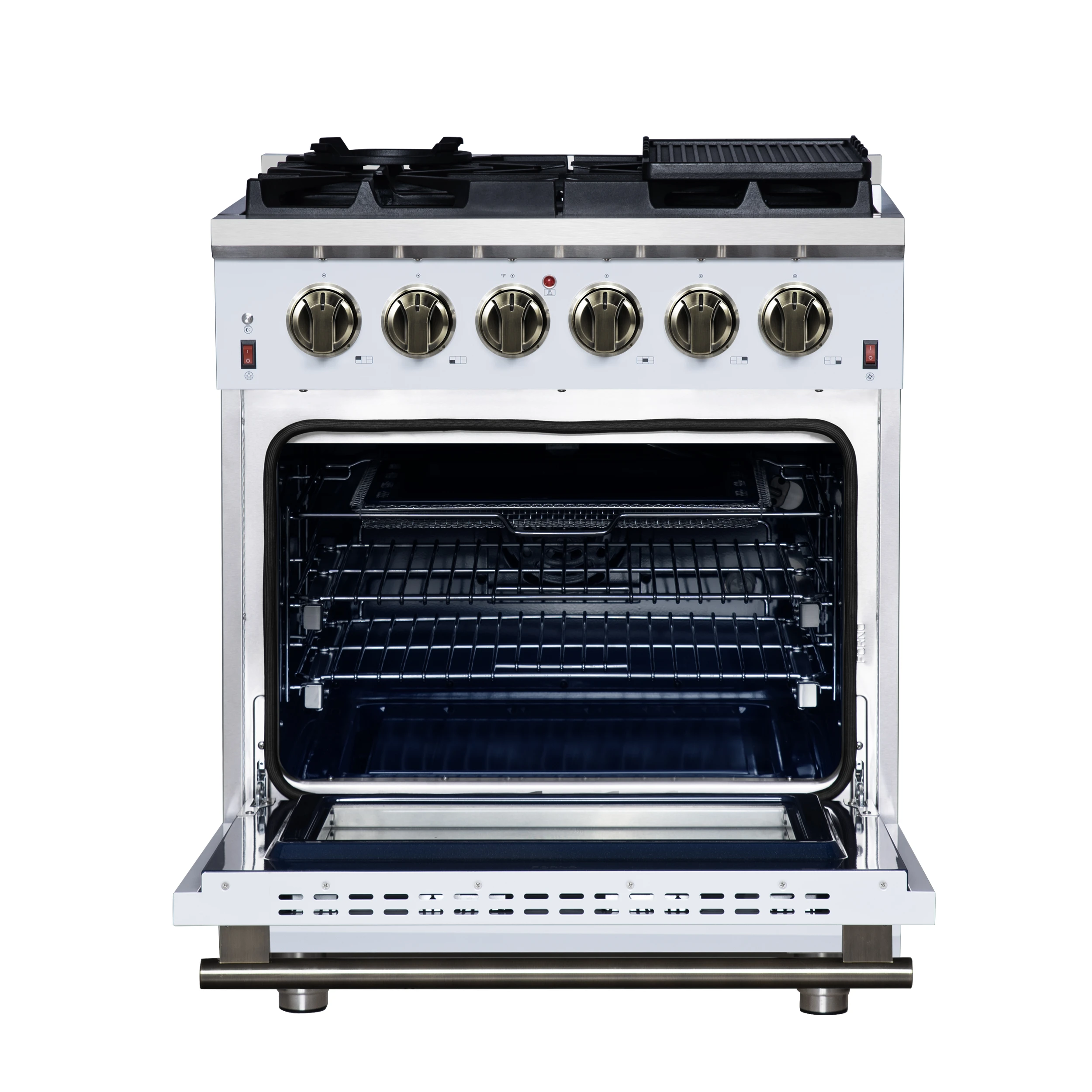 Massimo 30-Inch Freestanding Gas Range, 5 Burners, True Convection Oven FFSGS623930WHT