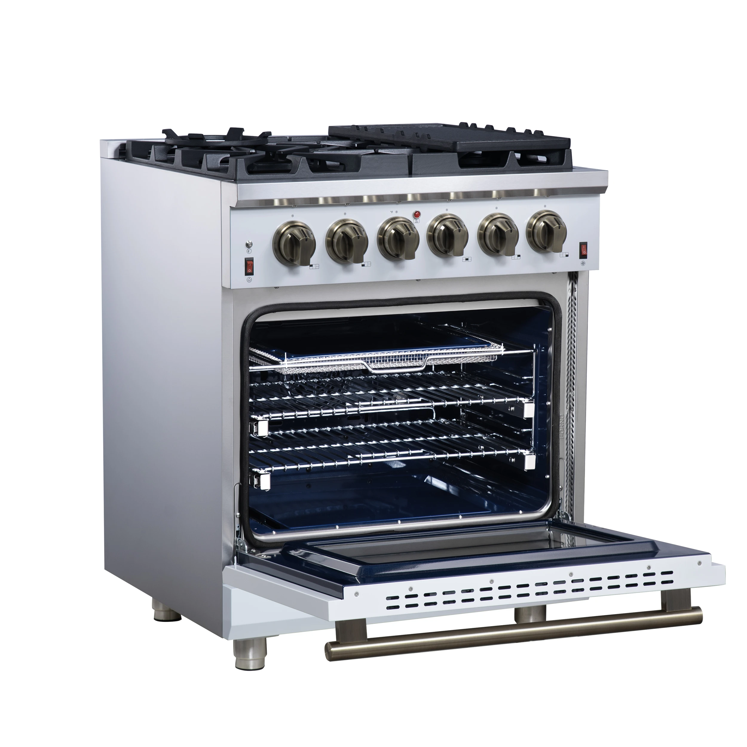 Massimo 30-Inch Freestanding Gas Range, 5 Burners, True Convection Oven FFSGS623930WHT