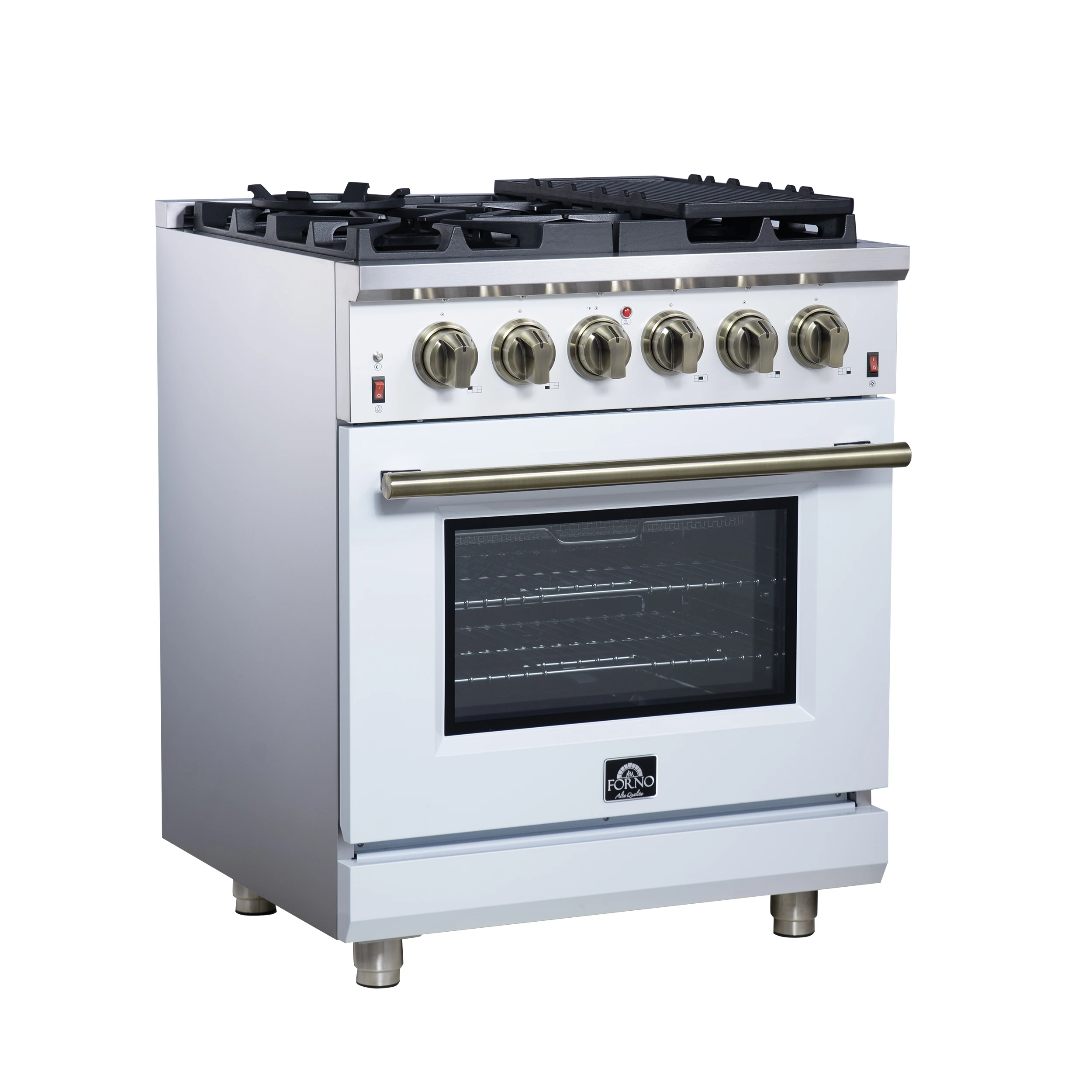 Massimo 30-Inch Freestanding Gas Range, 5 Burners, True Convection Oven FFSGS623930WHT
