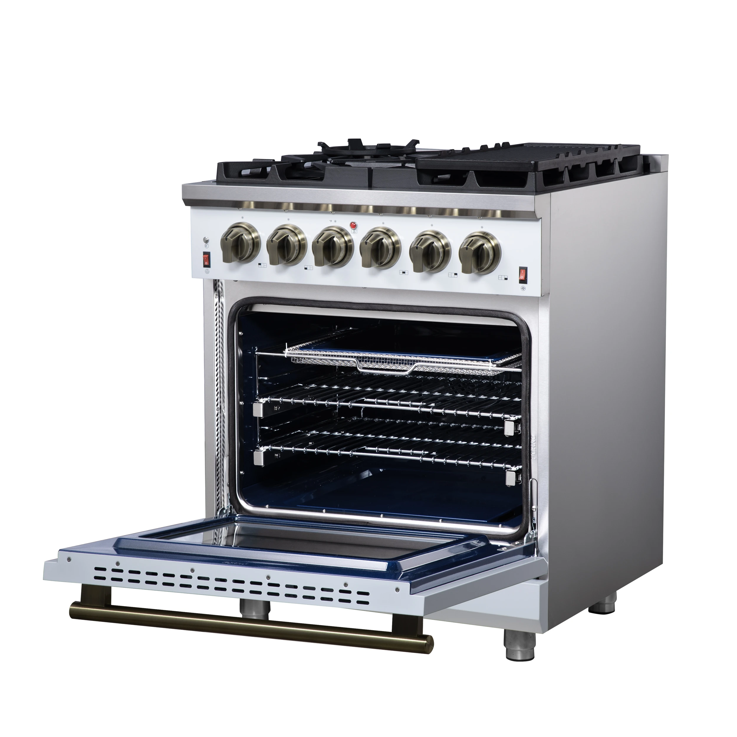 Massimo 30-Inch Freestanding Gas Range, 5 Burners, True Convection Oven FFSGS623930WHT