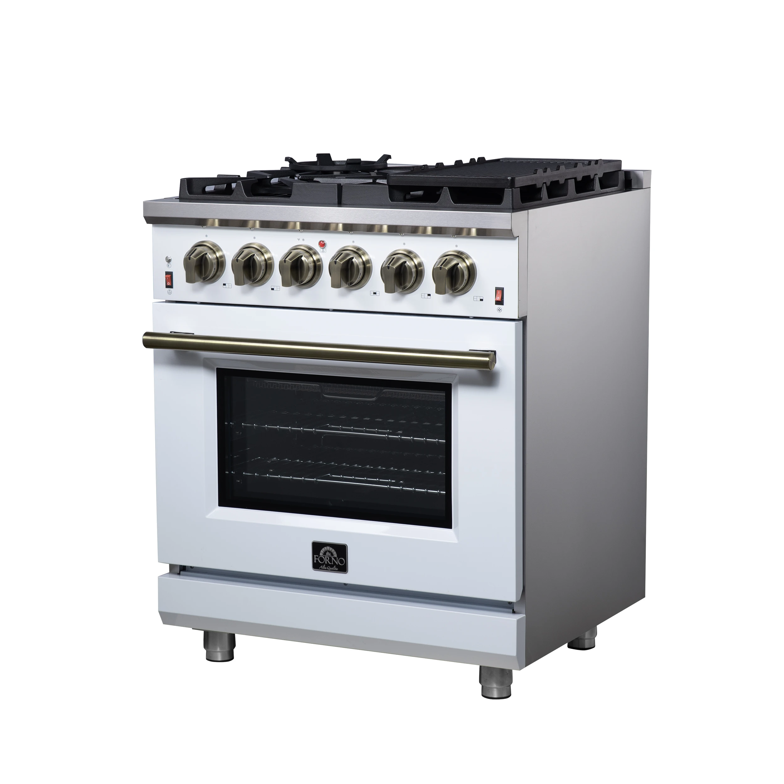 Massimo 30-Inch Freestanding Gas Range, 5 Burners, True Convection Oven FFSGS623930WHT