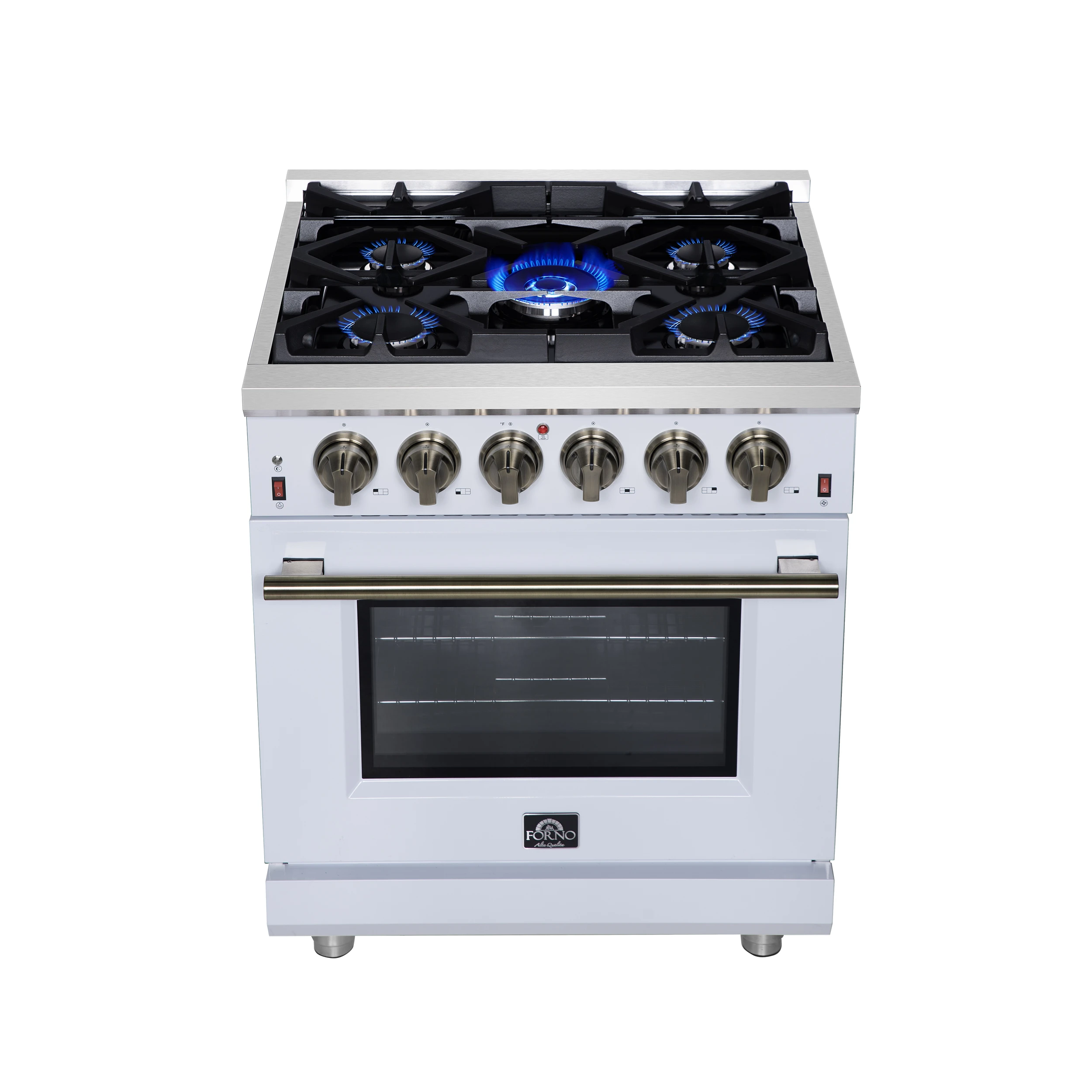 Massimo 30-Inch Freestanding Gas Range, 5 Burners, True Convection Oven FFSGS623930WHT