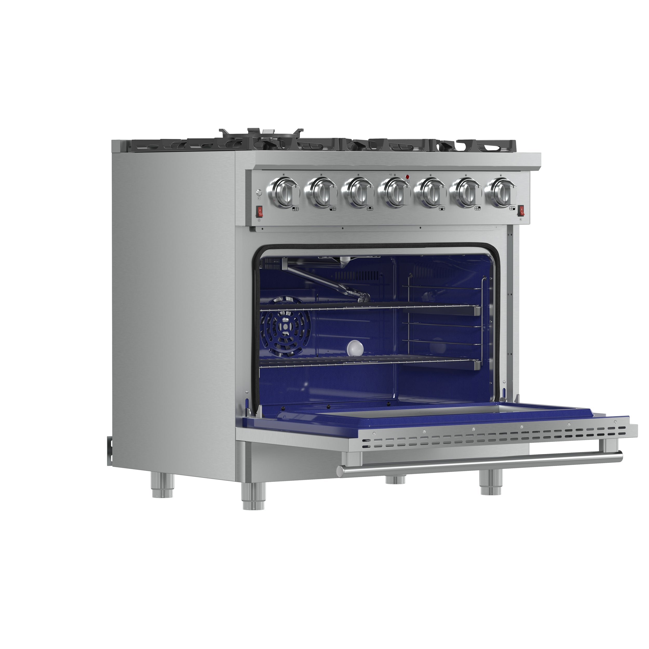 Massimo 36-Inch Freestanding Gas Range, 6 Sealed Burners, Convection Oven, Energy Efficient view 4