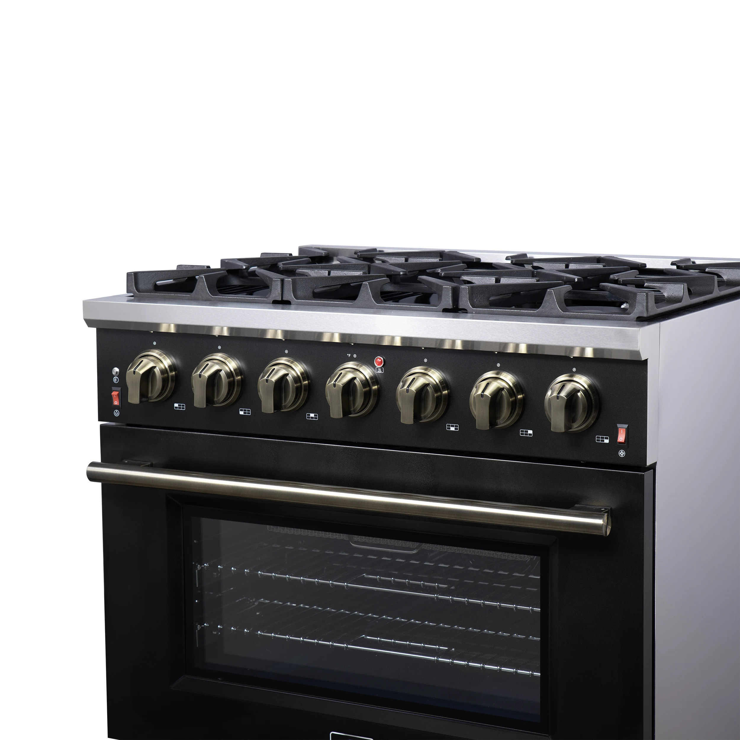 Massimo 36-Inch Freestanding Gas Range, 6 Sealed Burners, Convection Oven, Energy Efficient FFSGS623936BLK