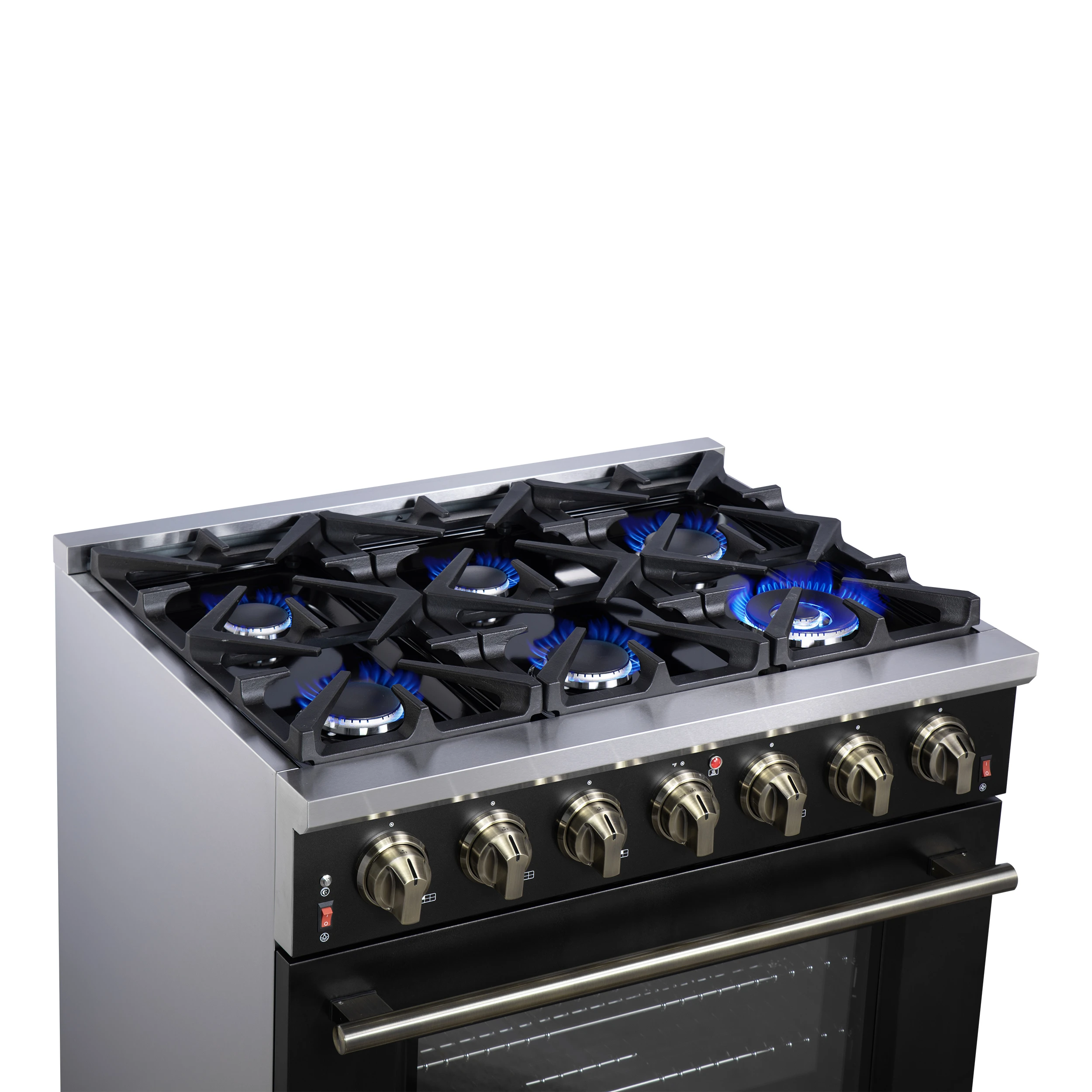 Massimo 36-Inch Freestanding Gas Range, 6 Sealed Burners, Convection Oven, Energy Efficient FFSGS623936BLK