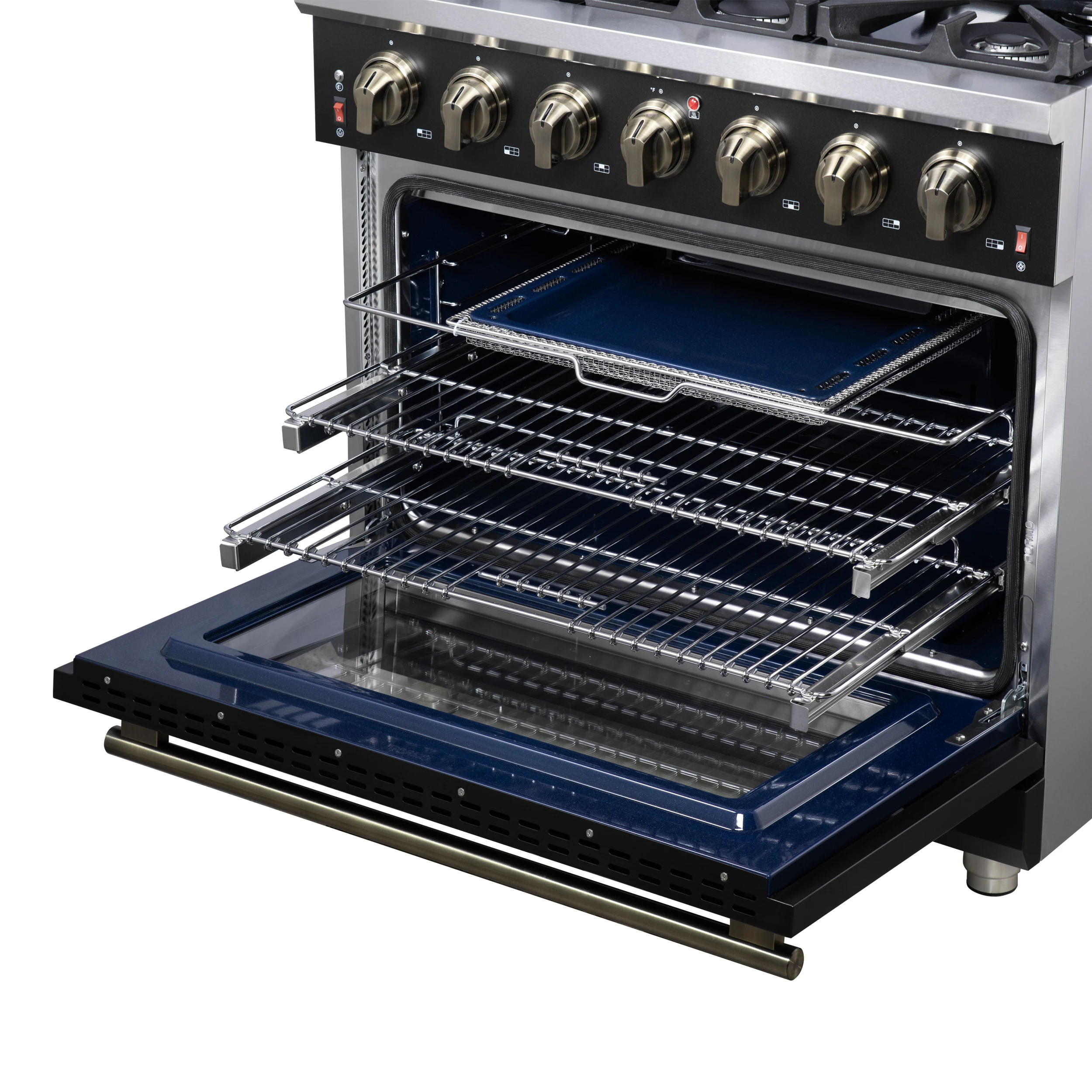 Massimo 36-Inch Freestanding Gas Range, 6 Sealed Burners, Convection Oven, Energy Efficient FFSGS623936BLK