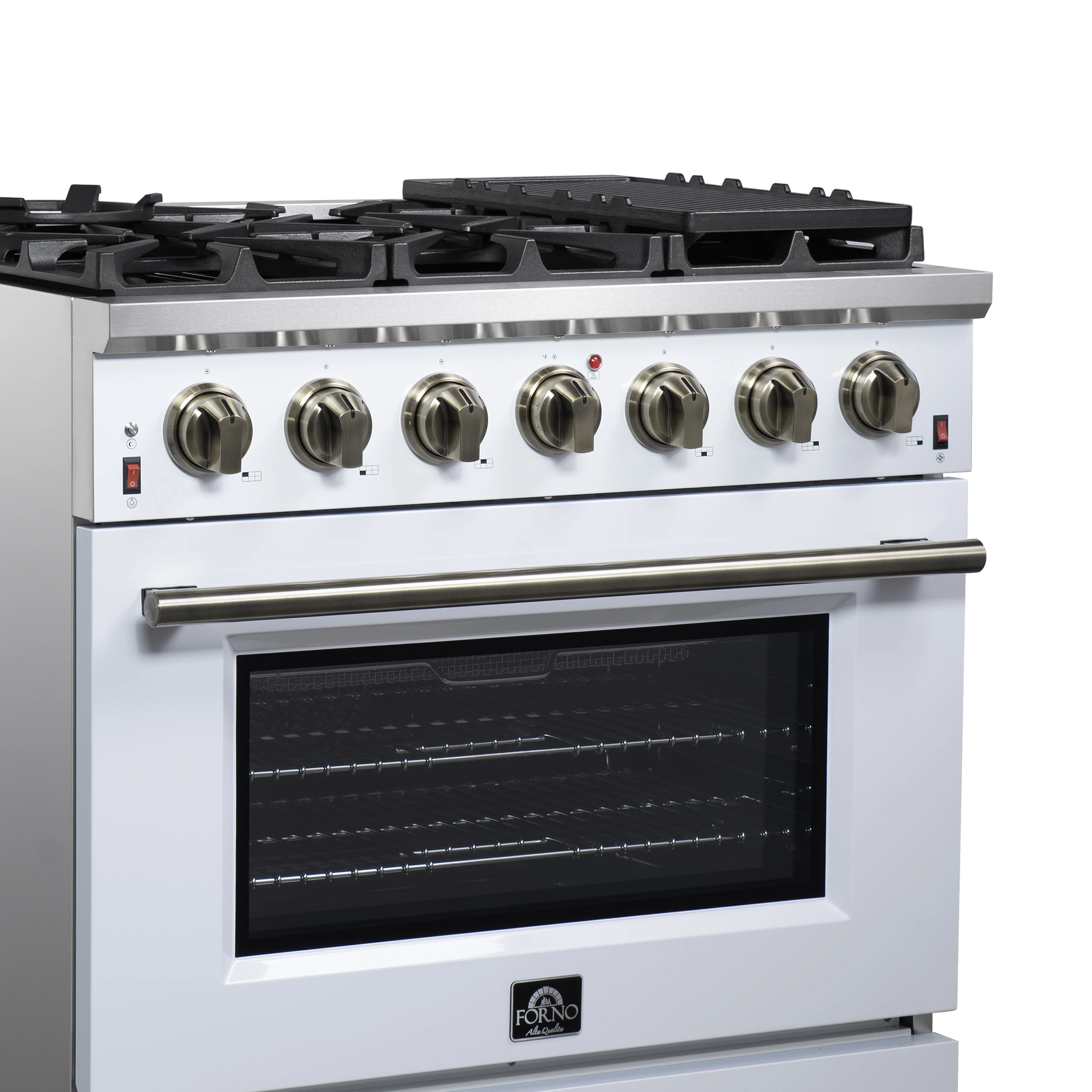 Massimo 36-Inch Freestanding Gas Range, 6 Sealed Burners, Convection Oven, Energy Efficient FFSGS623936WHT