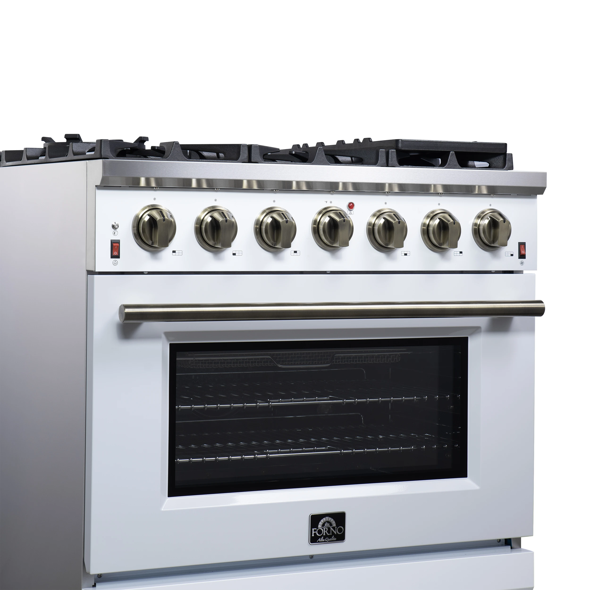 Massimo 36-Inch Freestanding Gas Range, 6 Sealed Burners, Convection Oven, Energy Efficient FFSGS623936WHT