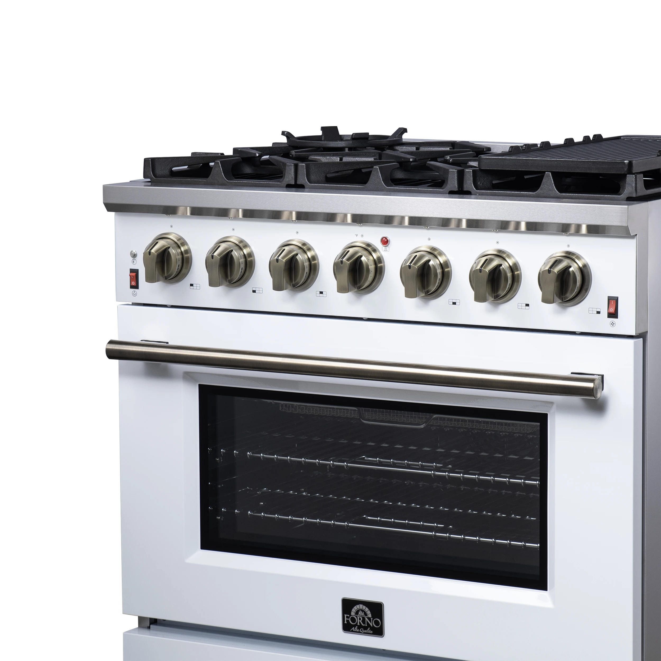 Massimo 36-Inch Freestanding Gas Range, 6 Sealed Burners, Convection Oven, Energy Efficient FFSGS623936WHT