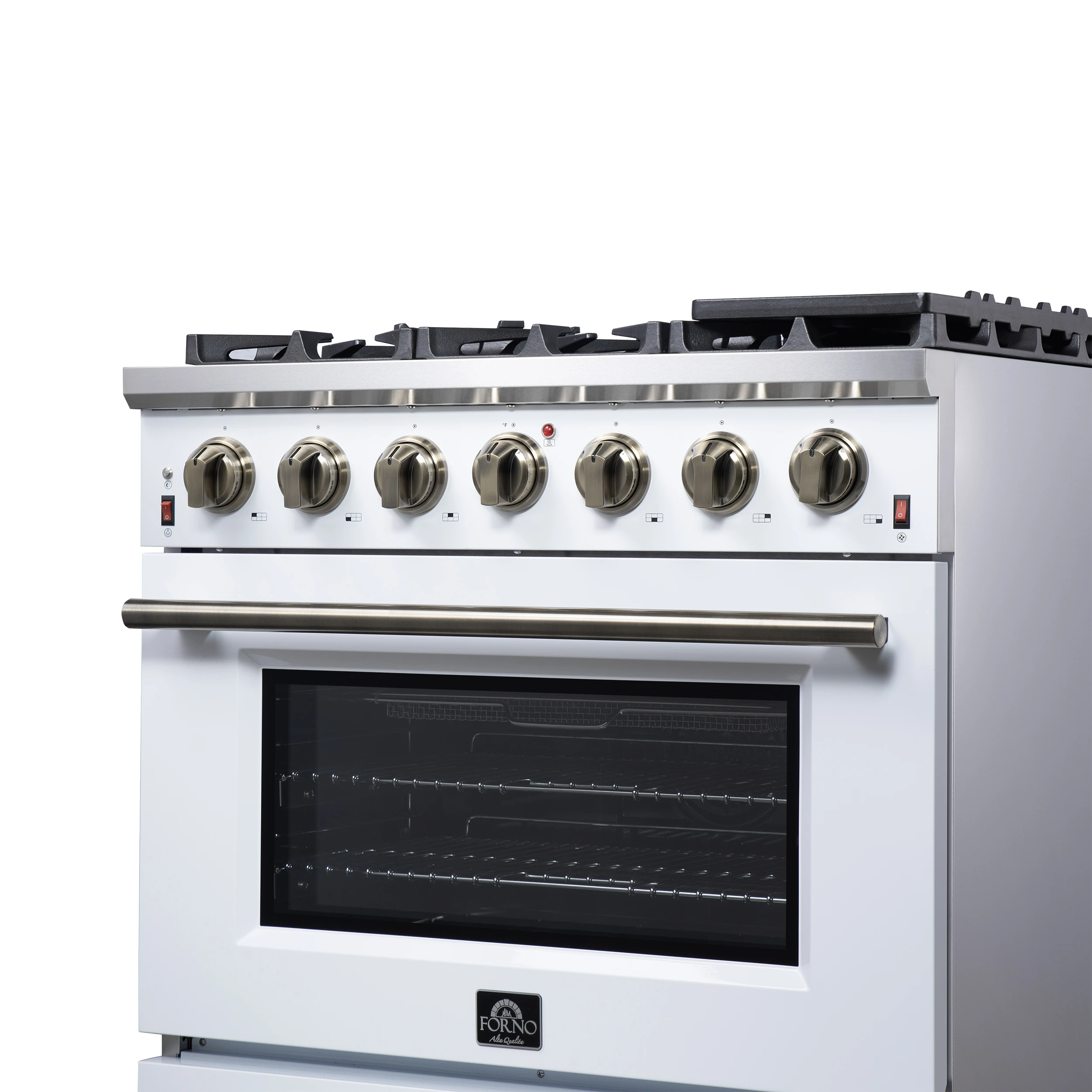 Massimo 36-Inch Freestanding Gas Range, 6 Sealed Burners, Convection Oven, Energy Efficient FFSGS623936WHT