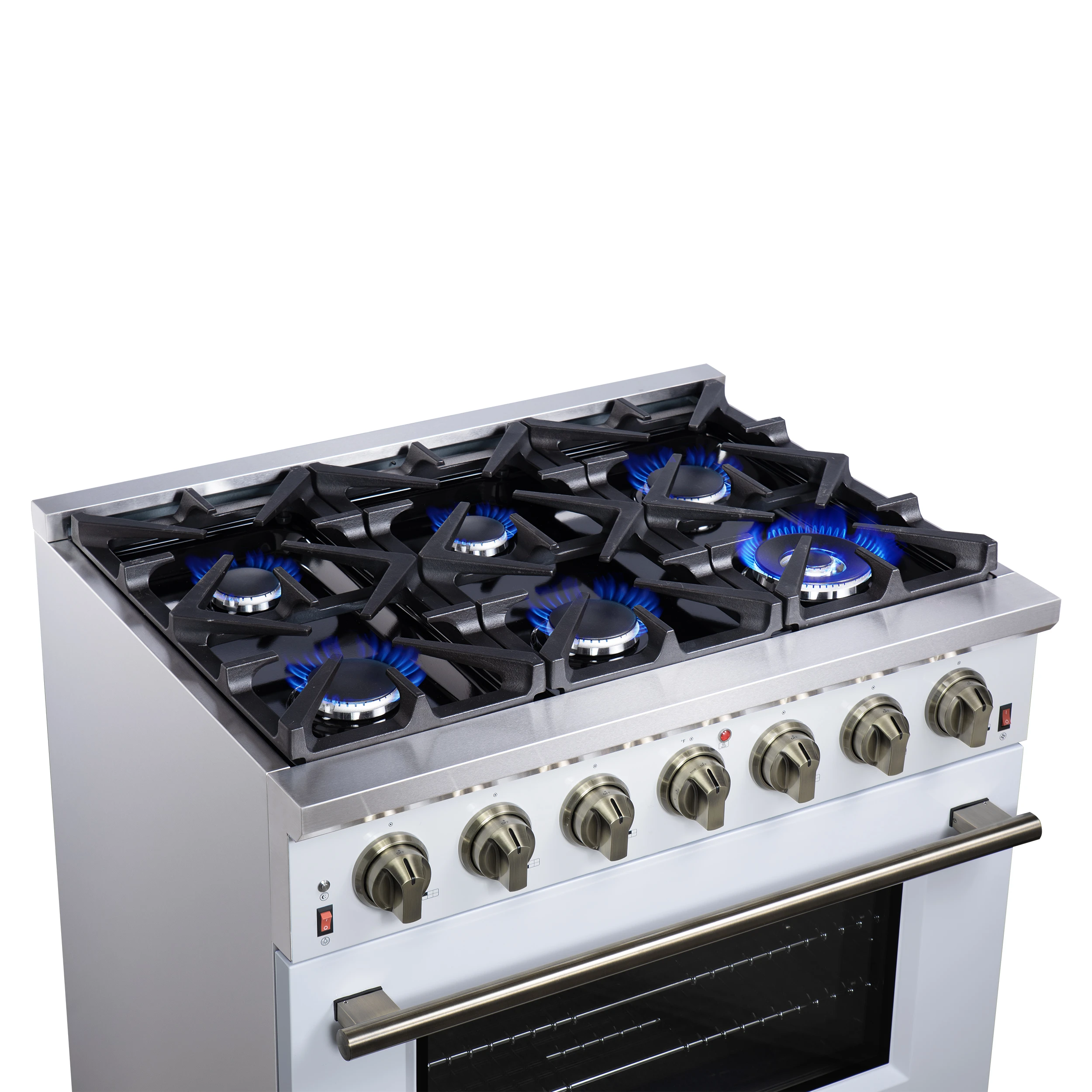 Massimo 36-Inch Freestanding Gas Range, 6 Sealed Burners, Convection Oven, Energy Efficient FFSGS623936WHT