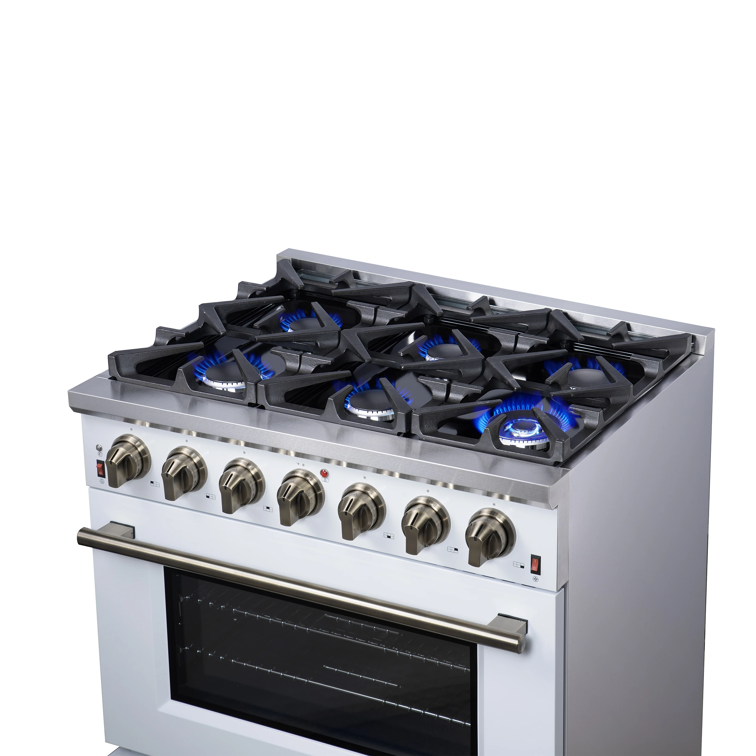 Massimo 36-Inch Freestanding Gas Range, 6 Sealed Burners, Convection Oven, Energy Efficient FFSGS623936WHT