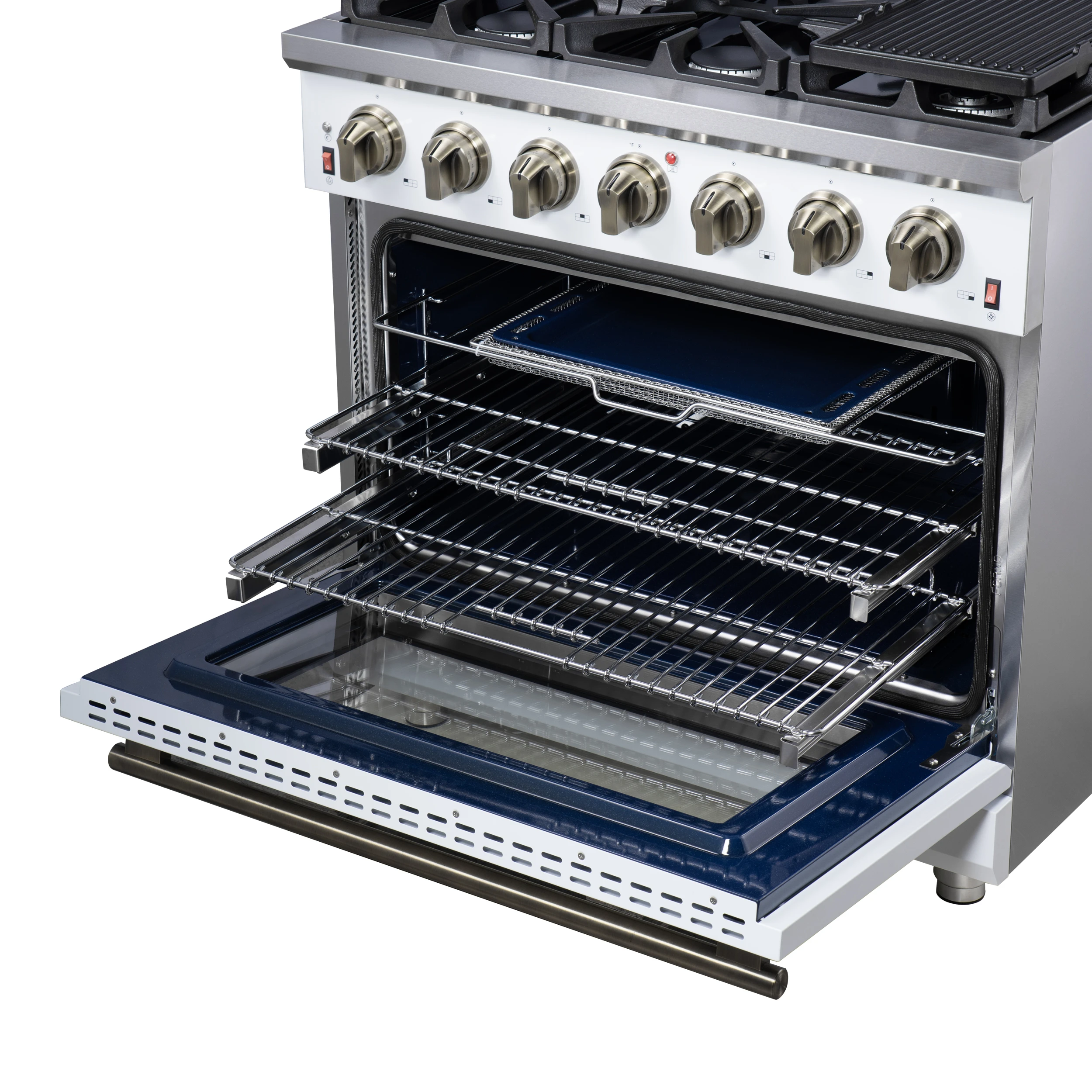Massimo 36-Inch Freestanding Gas Range, 6 Sealed Burners, Convection Oven, Energy Efficient FFSGS623936WHT