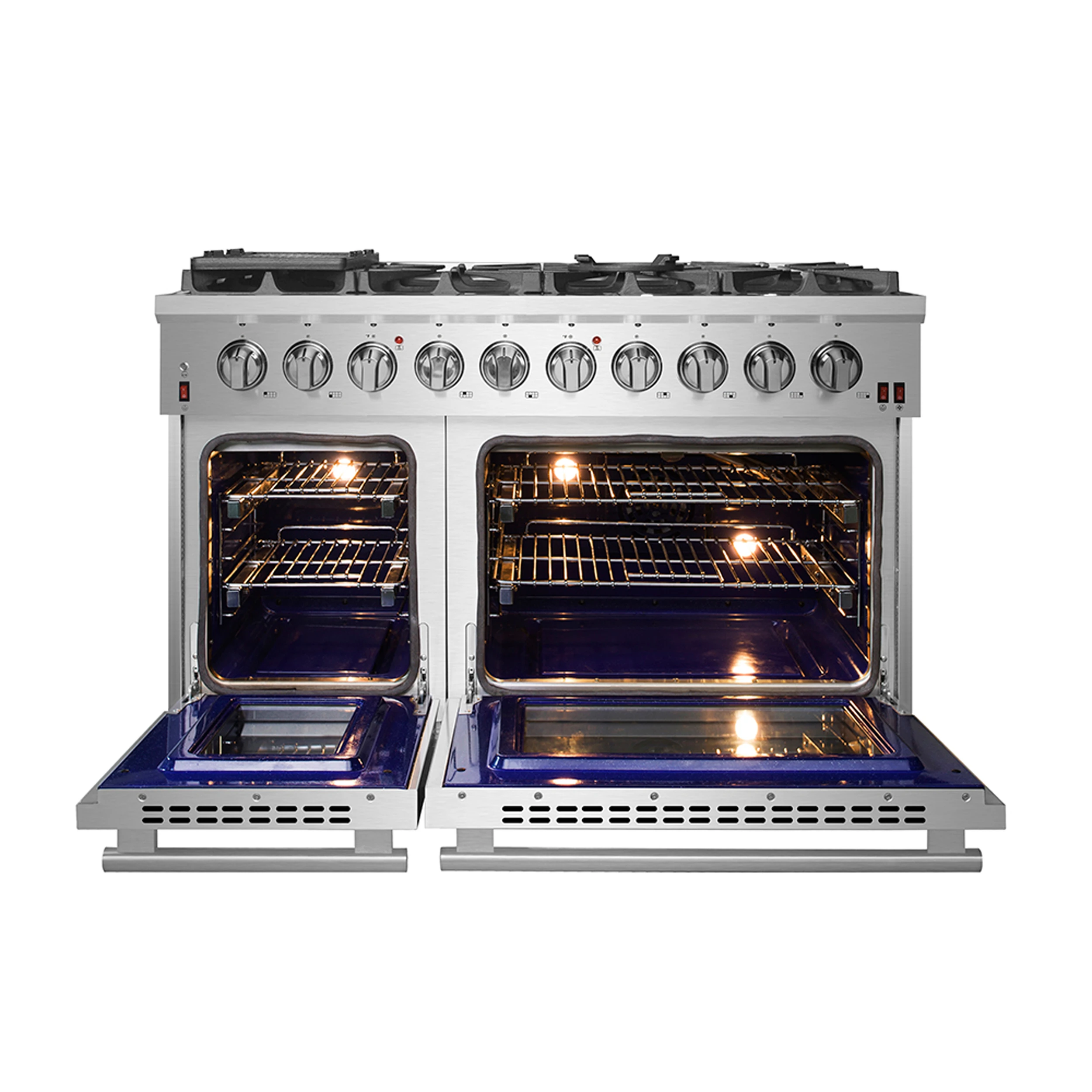 Massimo 48-Inch Freestanding Gas Range, 8 Burners, True Convection Oven FFSGS623948