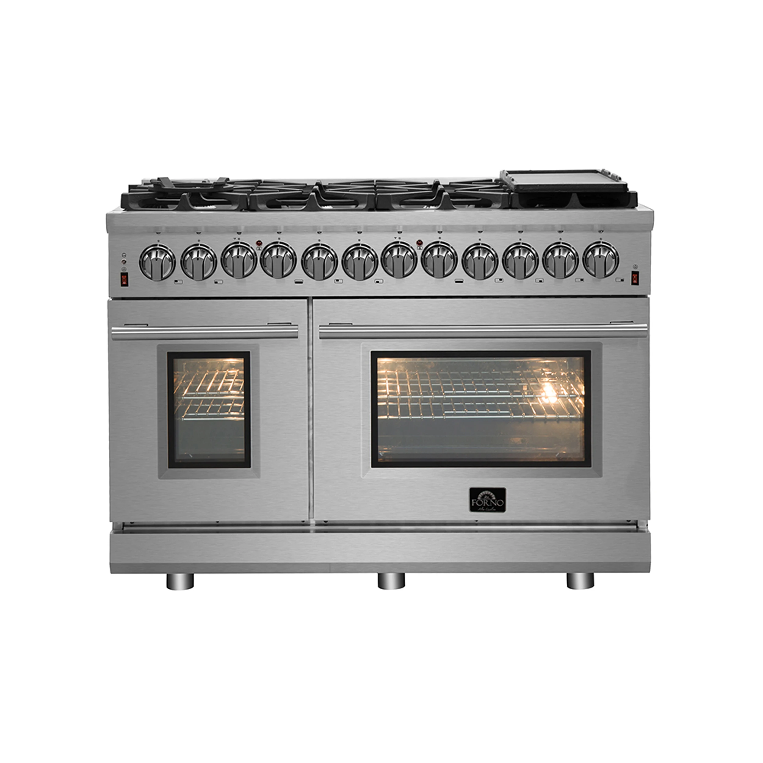 Massimo 48-Inch Freestanding Gas Range, 8 Burners, True Convection Oven FFSGS623948