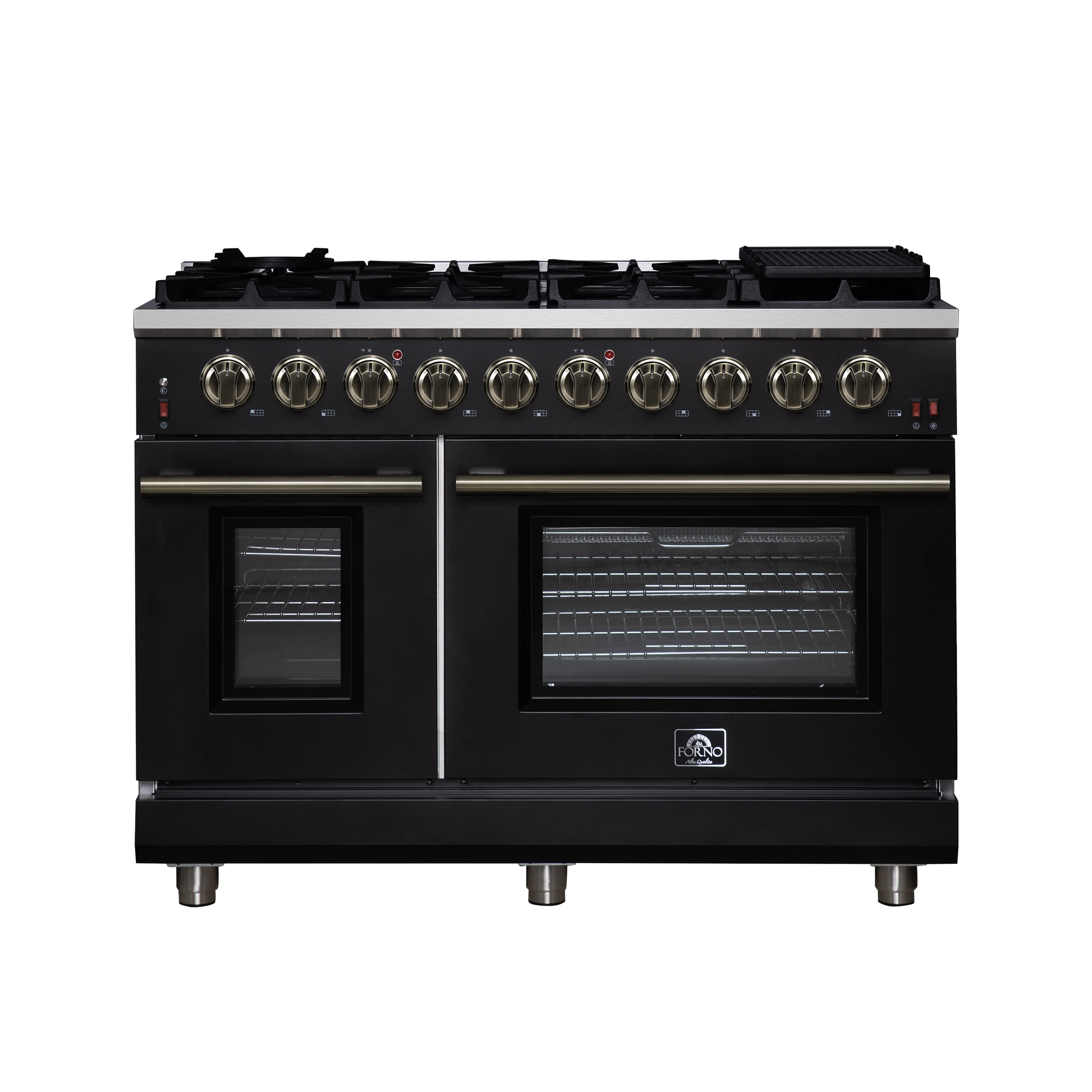 Massimo 48-Inch Freestanding Gas Range, 8 Burners, True Convection Oven FFSGS623948BLK