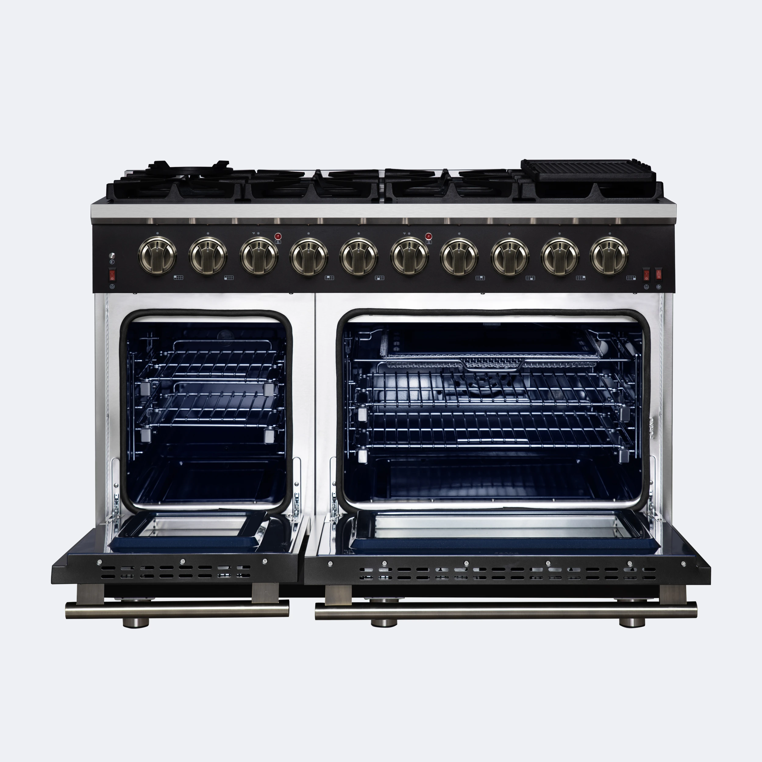 Massimo 48-Inch Freestanding Gas Range, 8 Burners, True Convection Oven FFSGS623948BLK