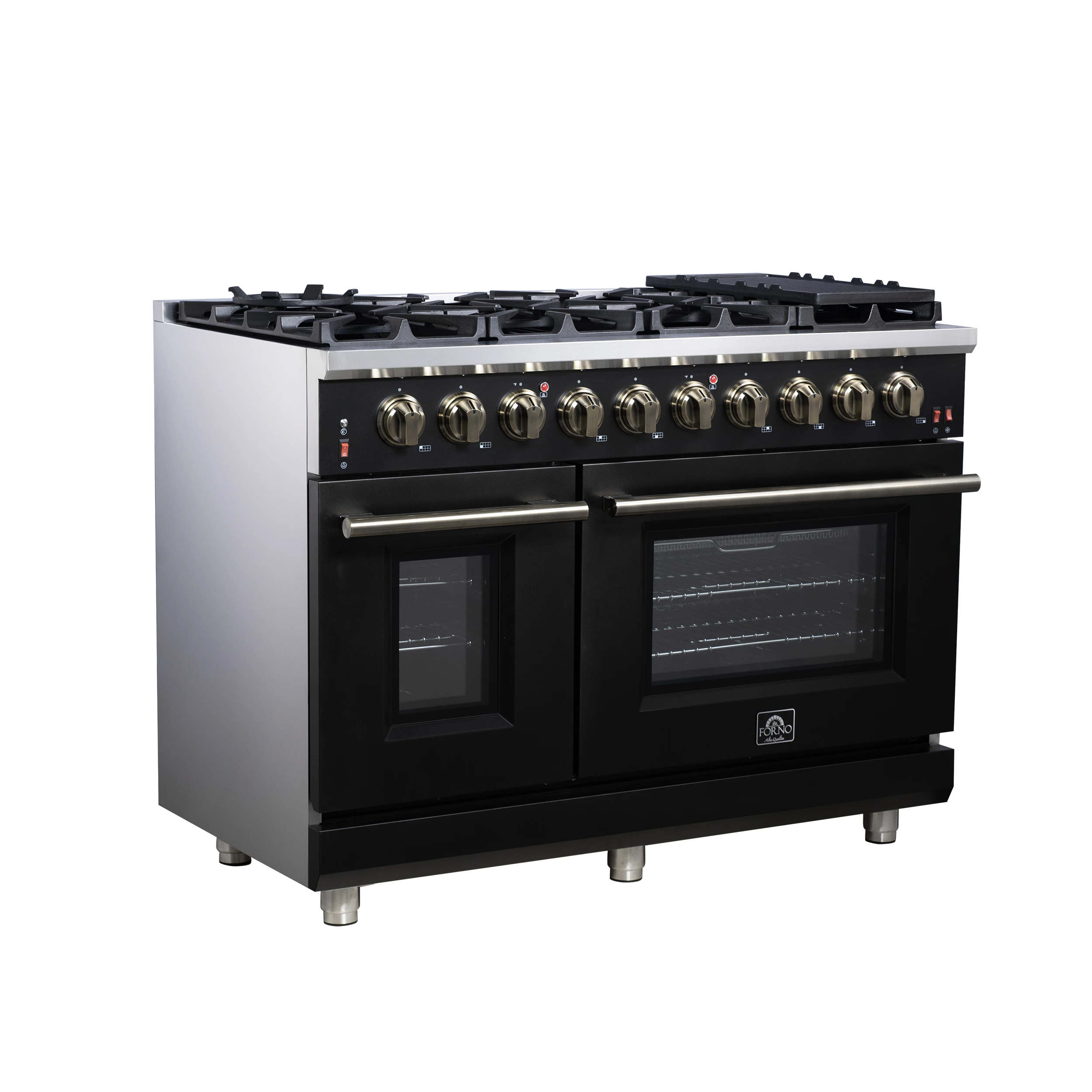 Massimo 48-Inch Freestanding Gas Range, 8 Burners, True Convection Oven FFSGS623948BLK