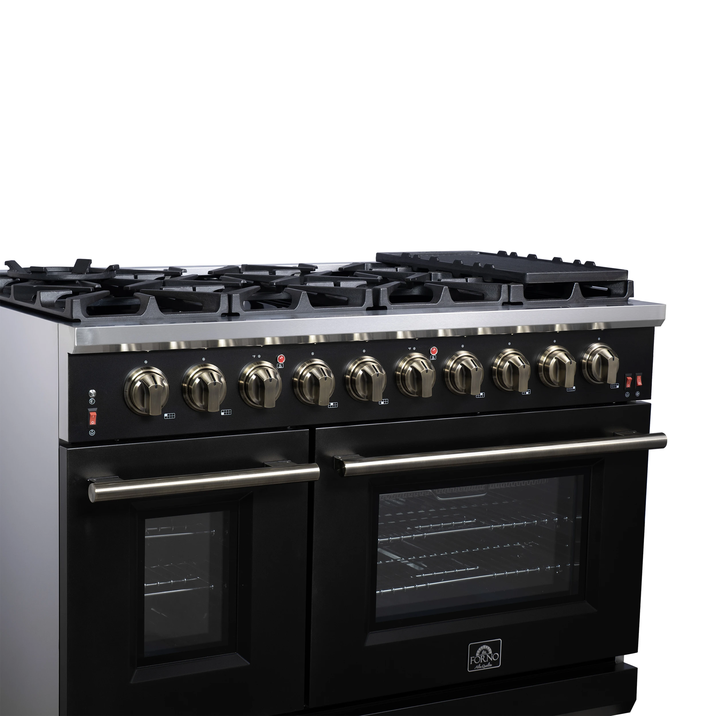 Massimo 48-Inch Freestanding Gas Range, 8 Burners, True Convection Oven FFSGS623948BLK