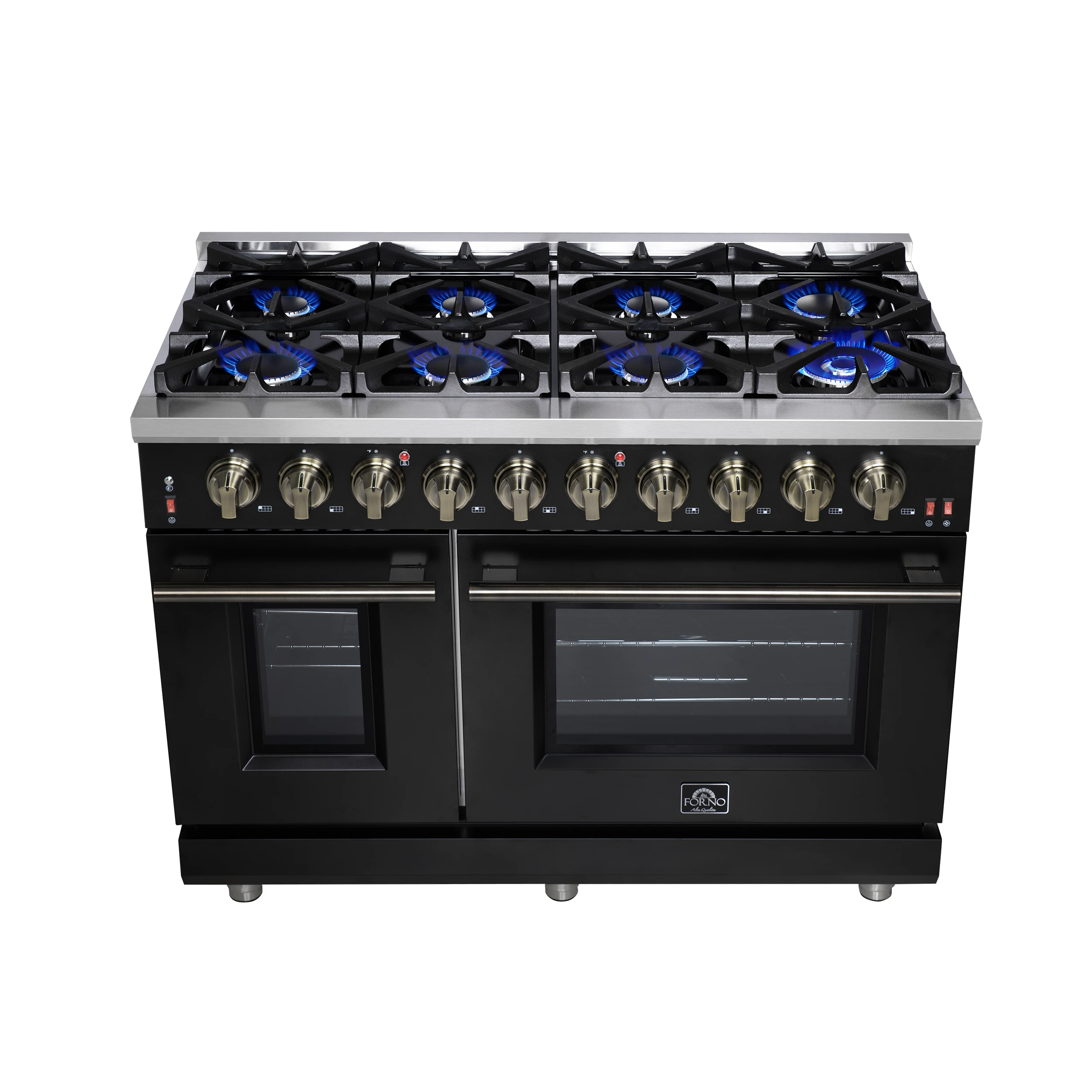 Massimo 48-Inch Freestanding Gas Range, 8 Burners, True Convection Oven FFSGS623948BLK