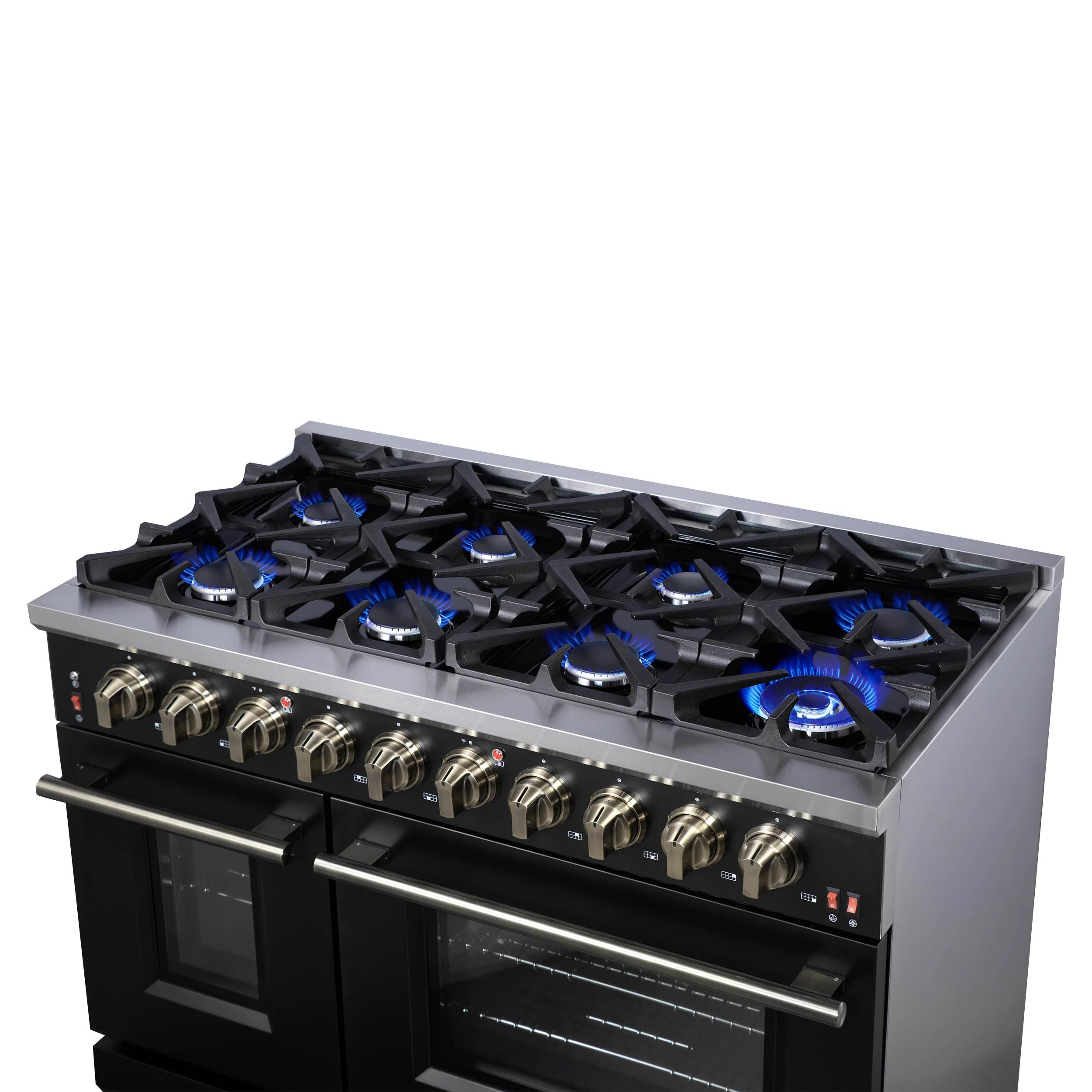 Massimo 48-Inch Freestanding Gas Range, 8 Burners, True Convection Oven FFSGS623948BLK