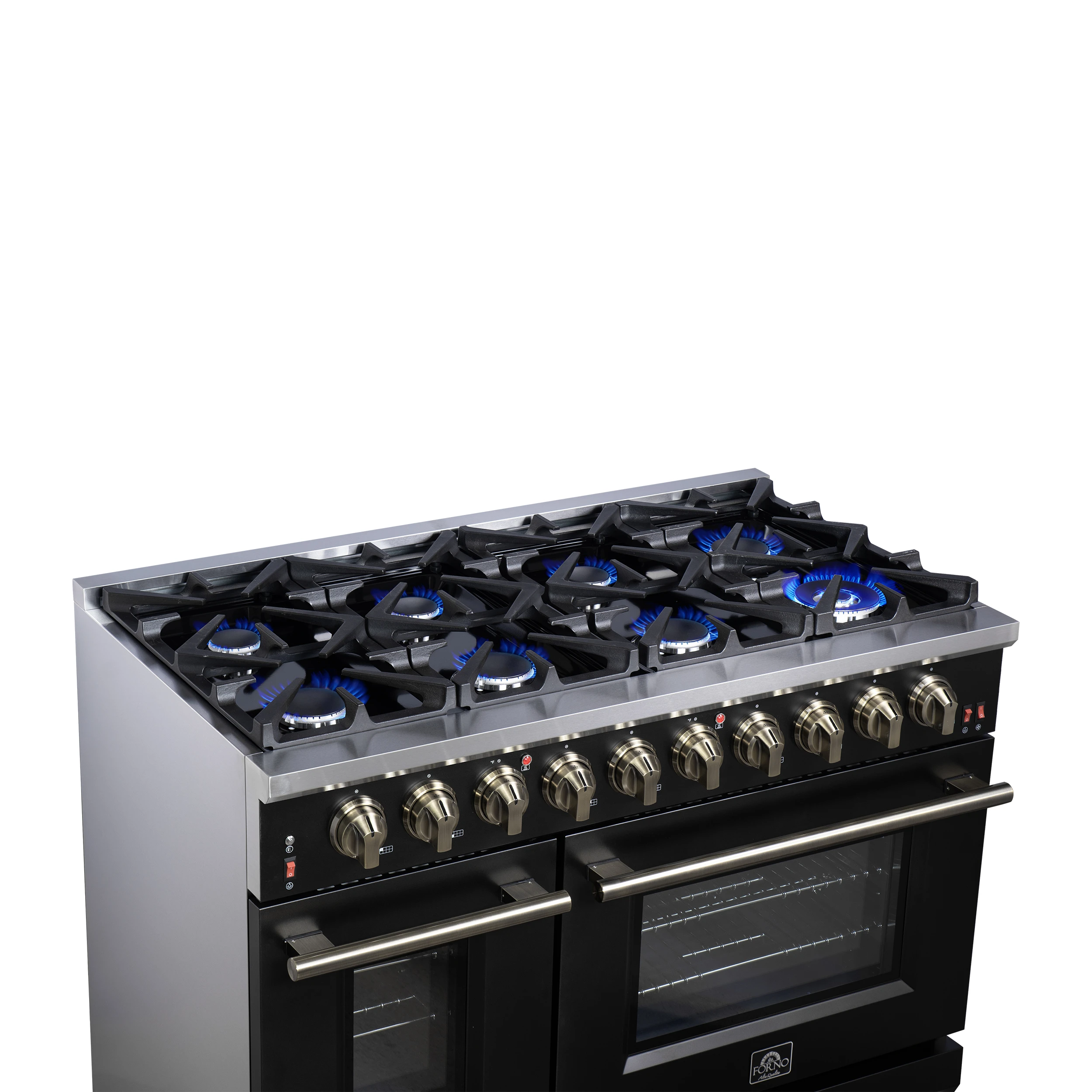 Massimo 48-Inch Freestanding Gas Range, 8 Burners, True Convection Oven FFSGS623948BLK