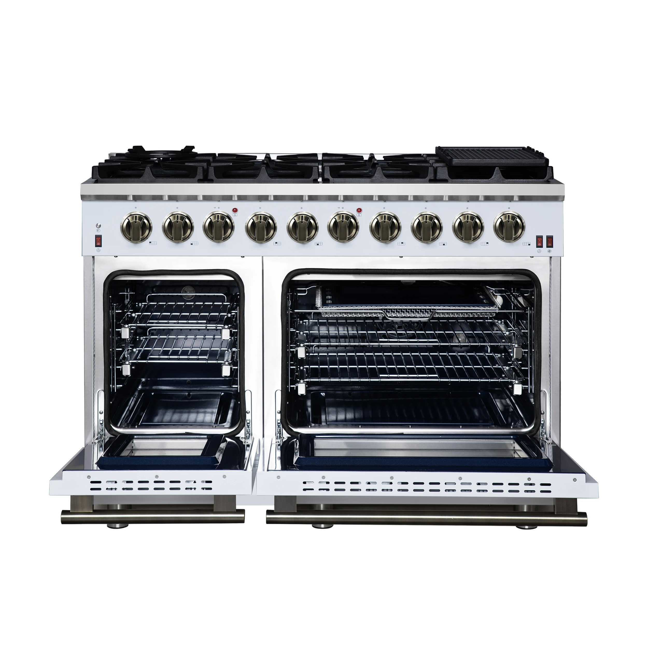 Massimo 48-Inch Freestanding Gas Range, 8 Burners, True Convection Oven FFSGS623948WHT