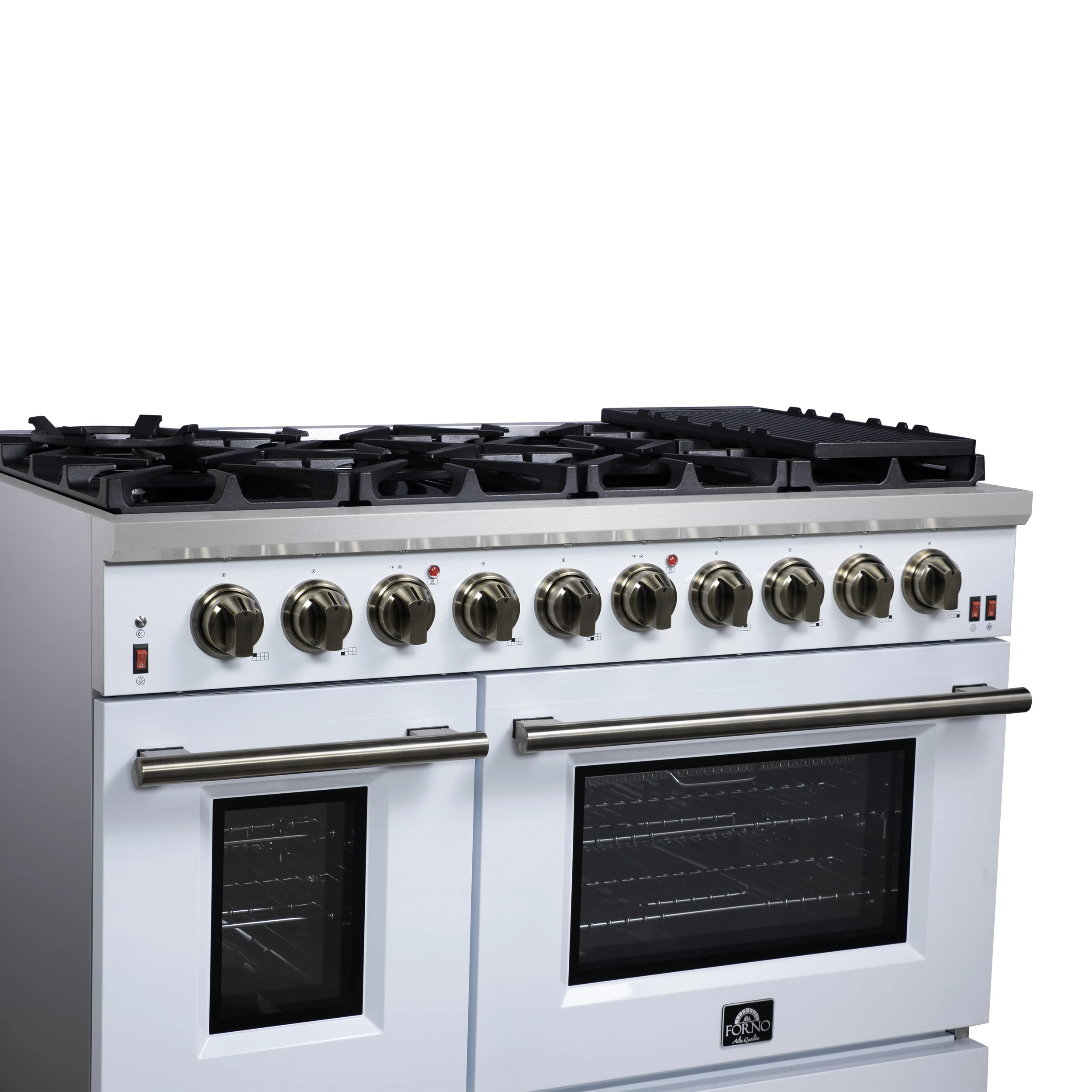 Massimo 48-Inch Freestanding Gas Range, 8 Burners, True Convection Oven FFSGS623948WHT