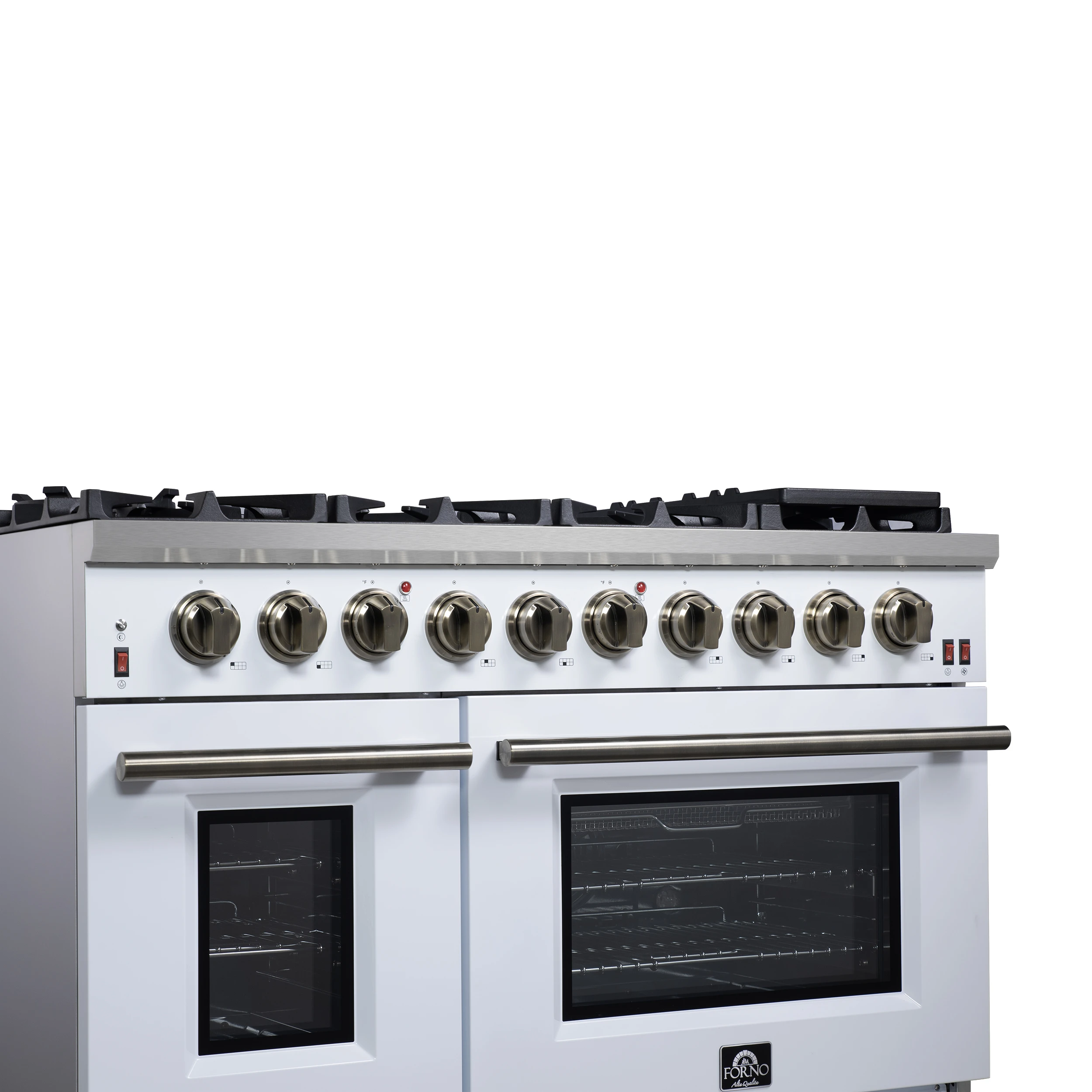 Massimo 48-Inch Freestanding Gas Range, 8 Burners, True Convection Oven FFSGS623948WHT
