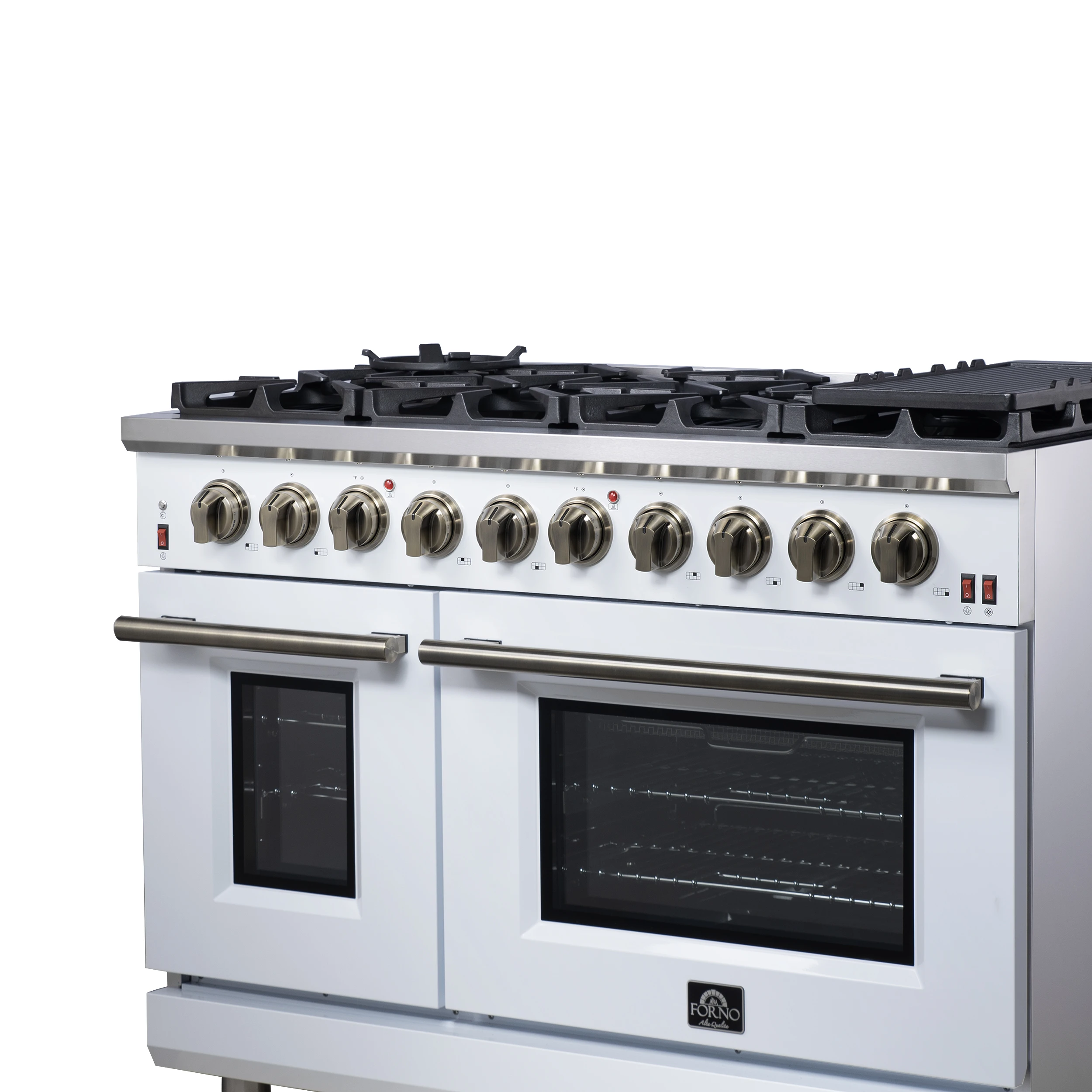 Massimo 48-Inch Freestanding Gas Range, 8 Burners, True Convection Oven FFSGS623948WHT
