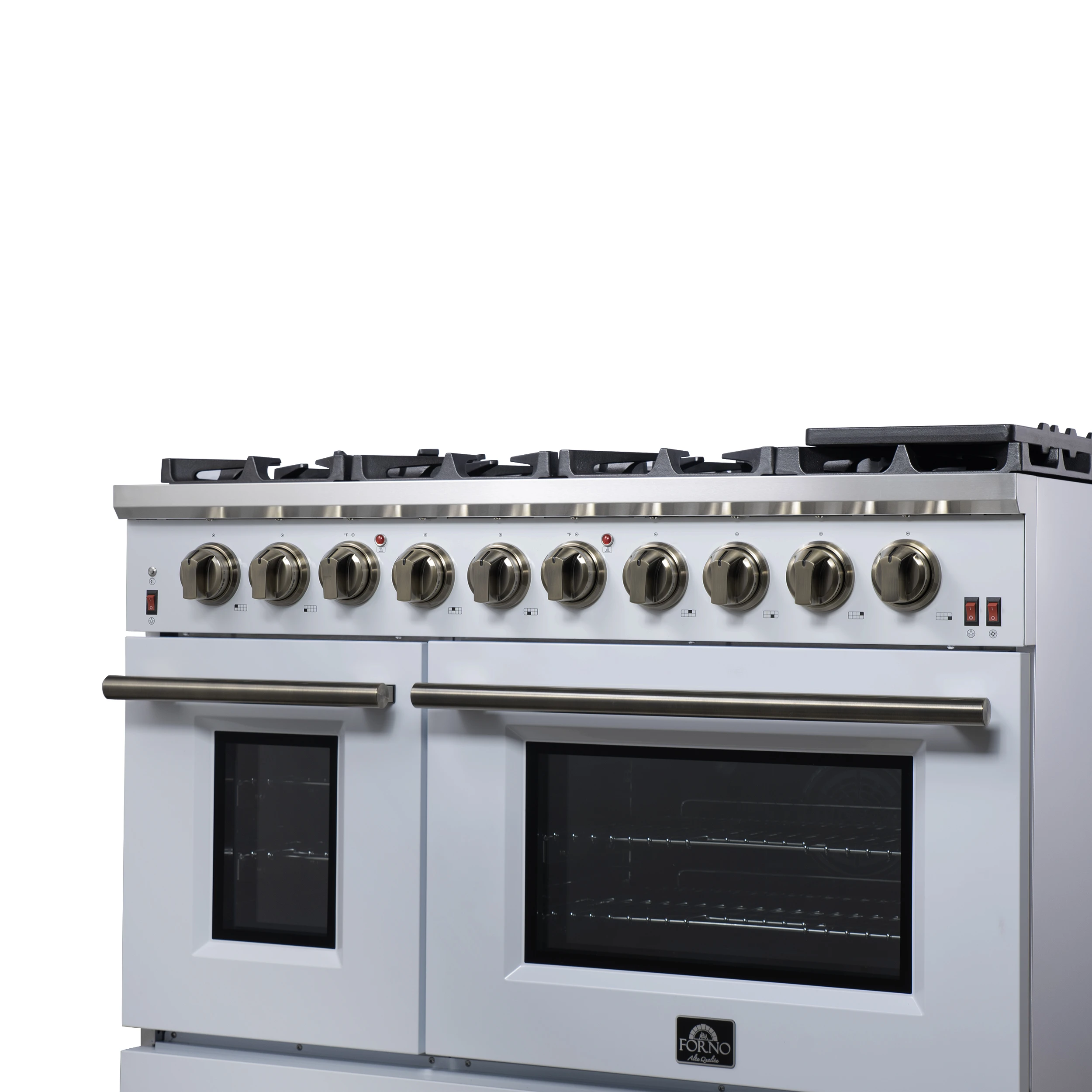 Massimo 48-Inch Freestanding Gas Range, 8 Burners, True Convection Oven FFSGS623948WHT
