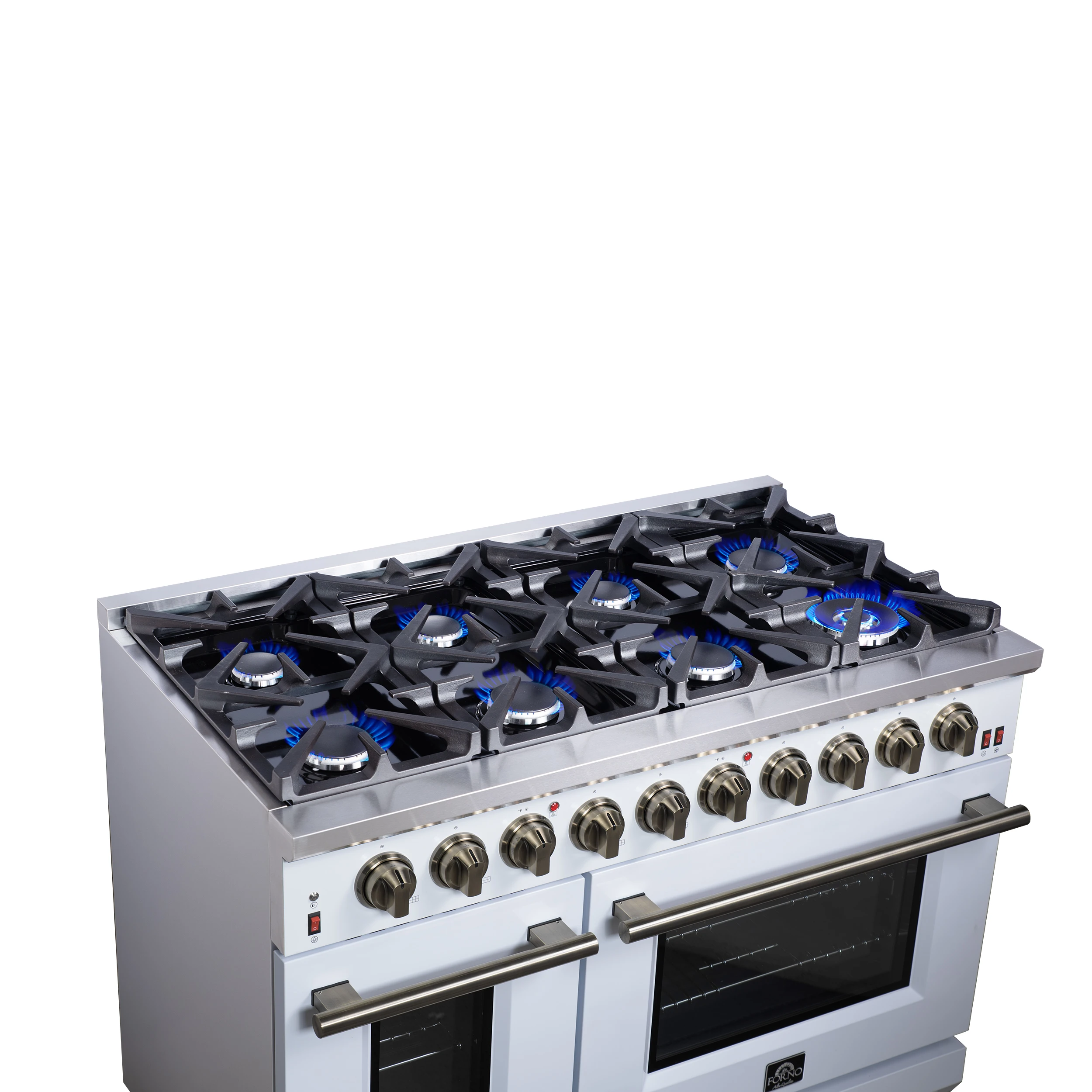 Massimo 48-Inch Freestanding Gas Range, 8 Burners, True Convection Oven FFSGS623948WHT